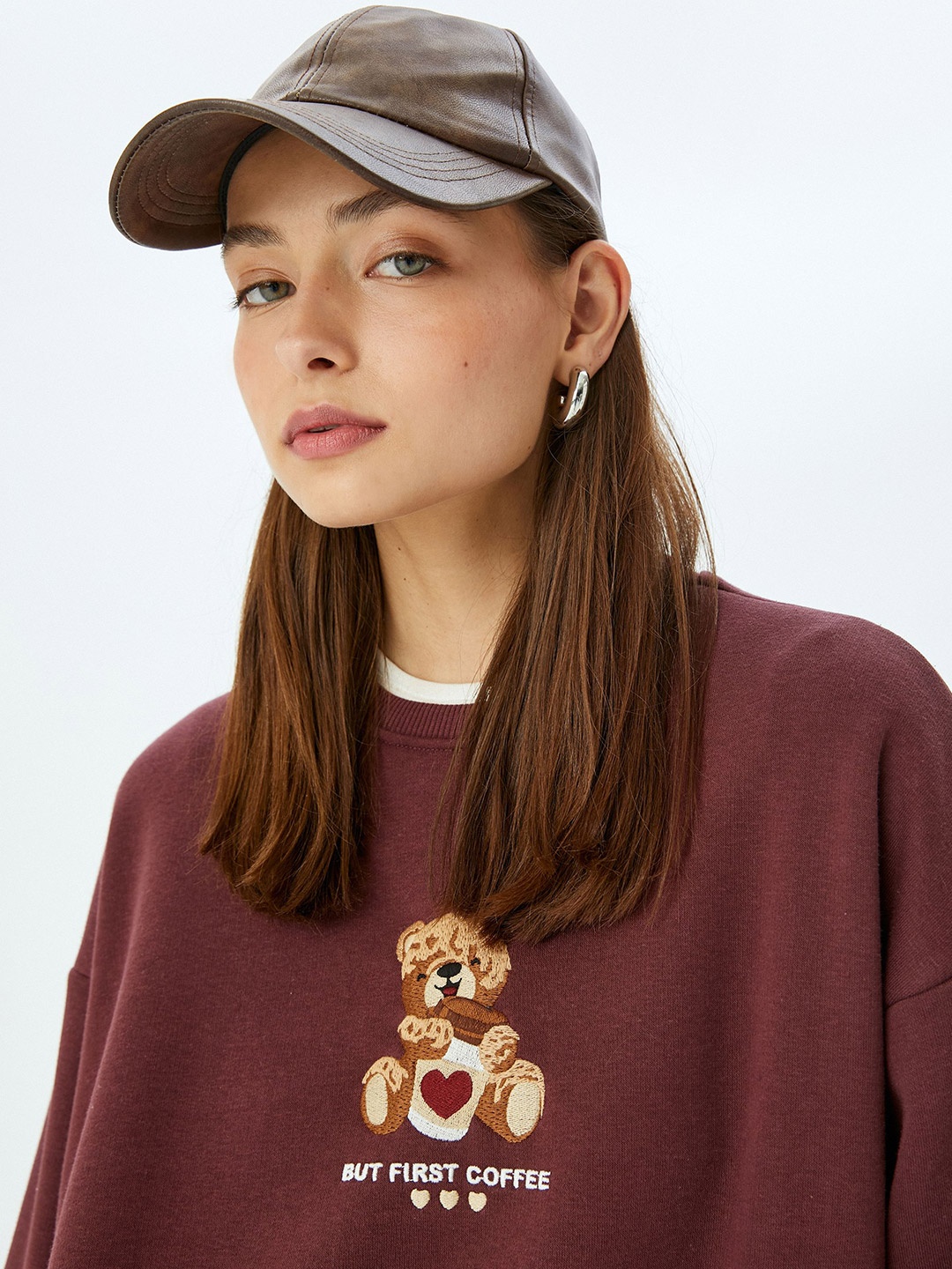

Koton Women Pullover Sweatshirt, Maroon