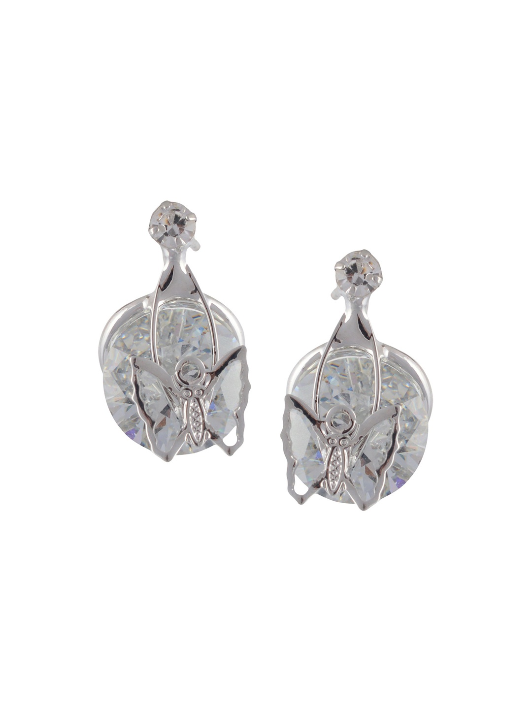 

HIGH TRENDZ Contemporary Drop Earrings, Silver