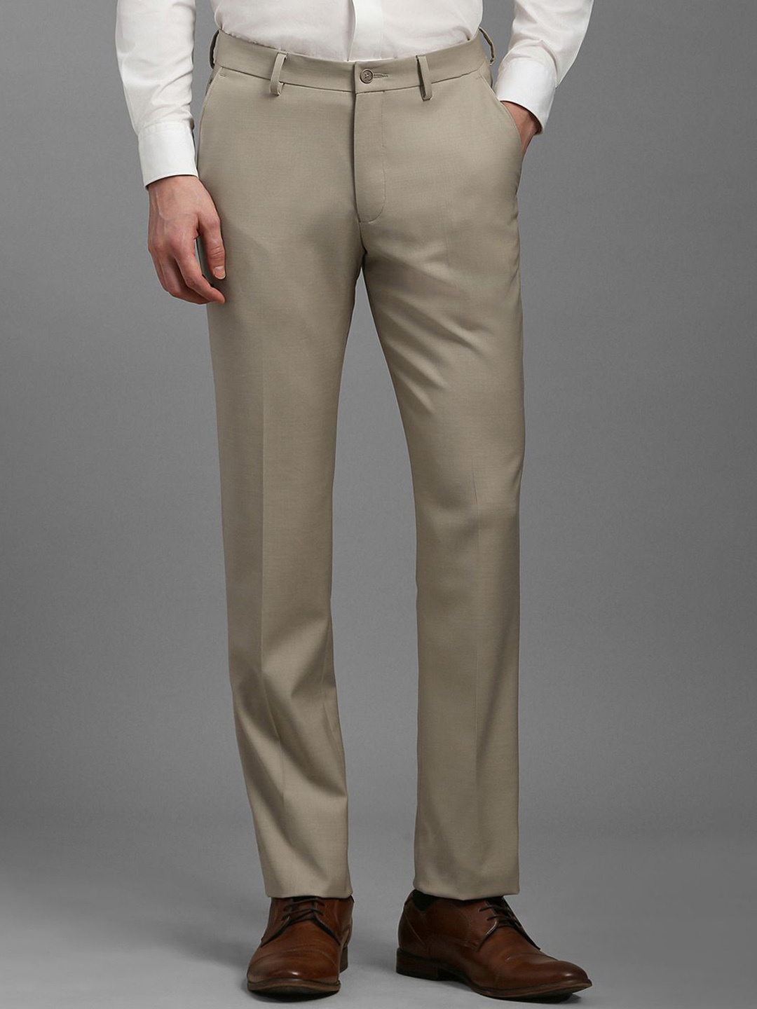 

Louis Philippe Men Slim Fit Trousers, Beige