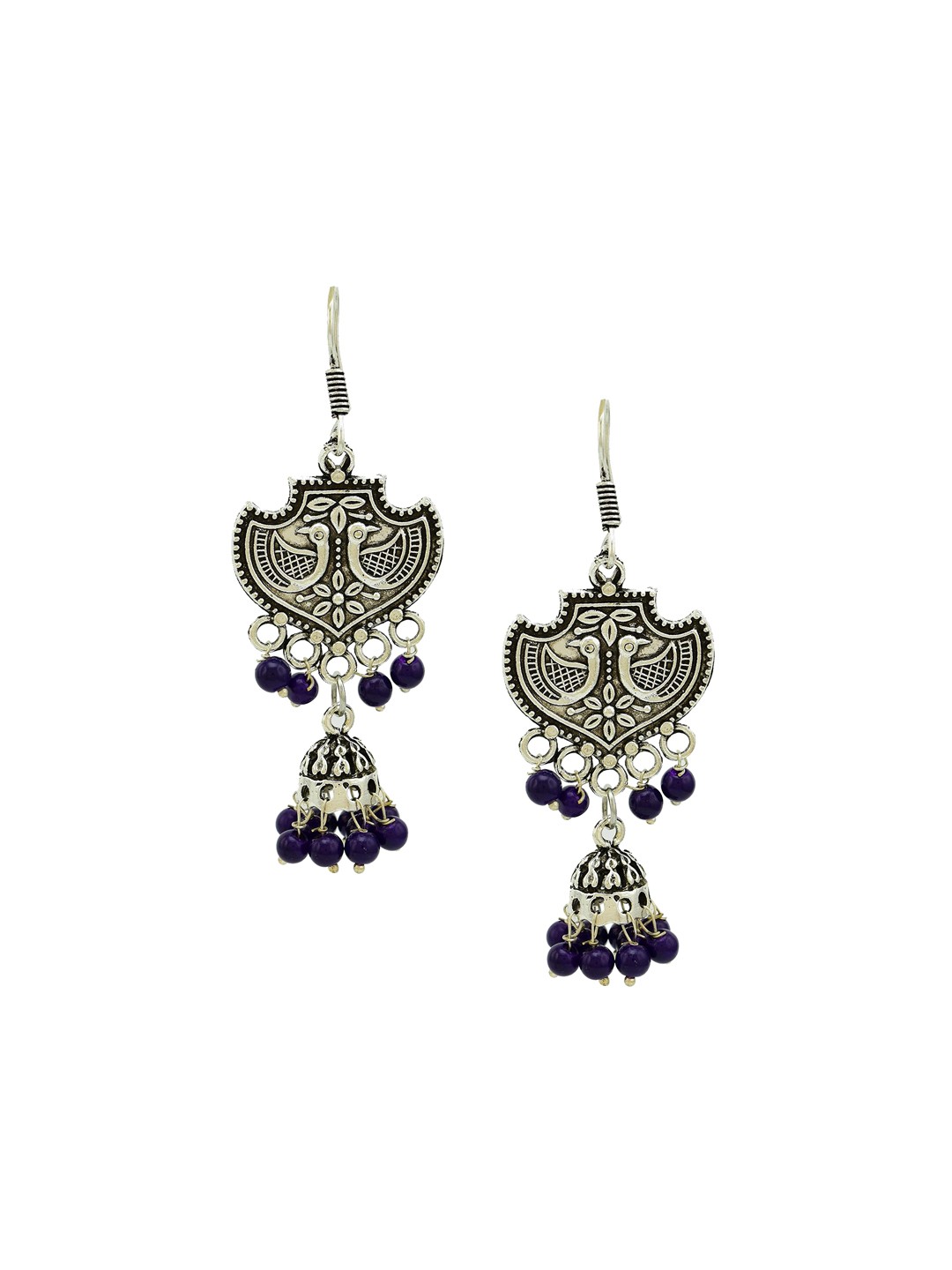 

HIGH TRENDZ Contemporary Jhumkas Earrings, Purple