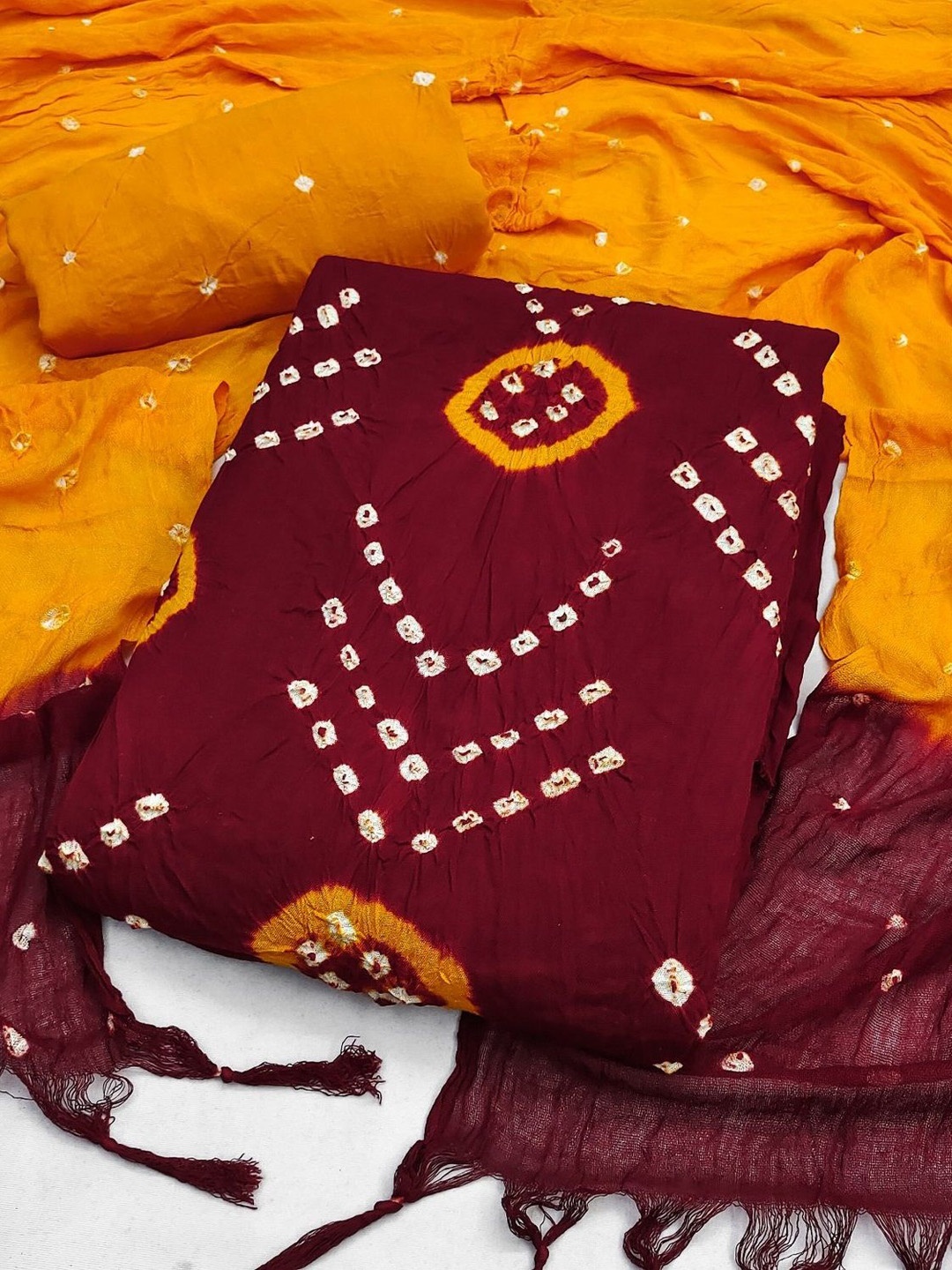 

ZEEPKART Unstitched Dress Material, Maroon