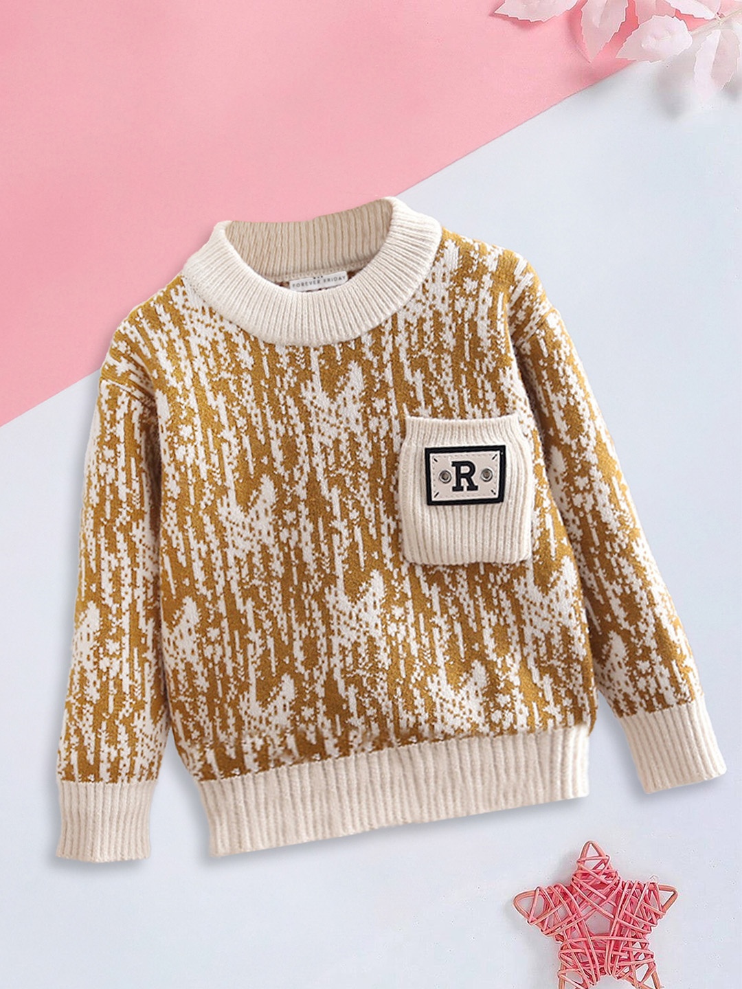 

FOREVER FRIDAY Boys Round Neck Pullover Sweater, Brown