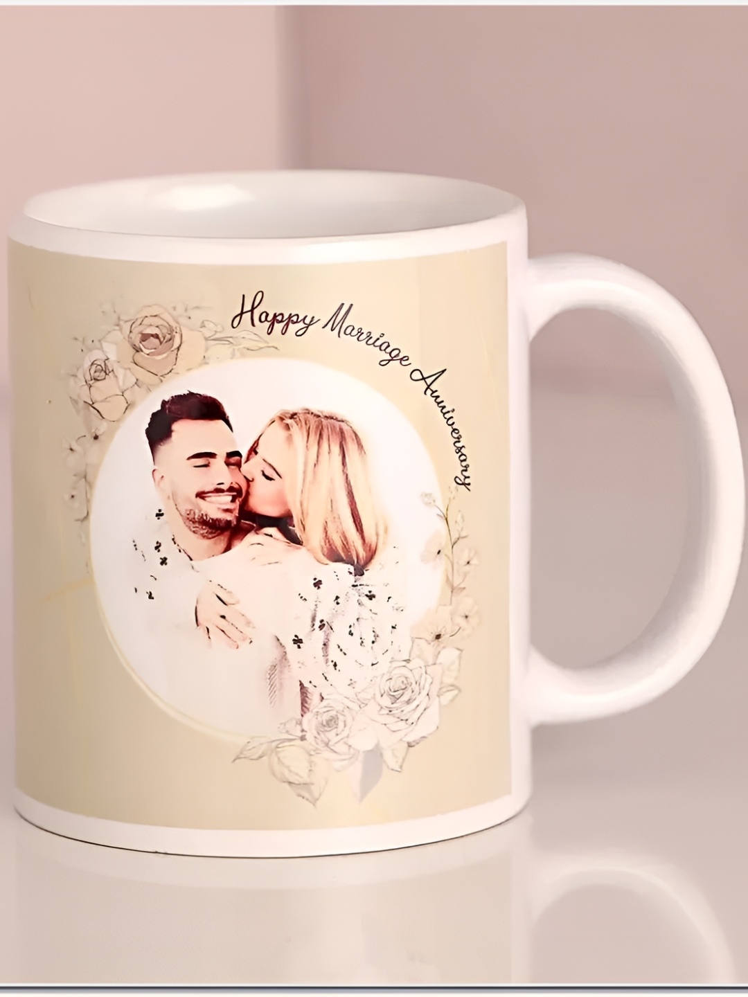 

fnp Multicoloured Printed Ceramic Glossy Mugs Set of Cups and Mugs, Beige