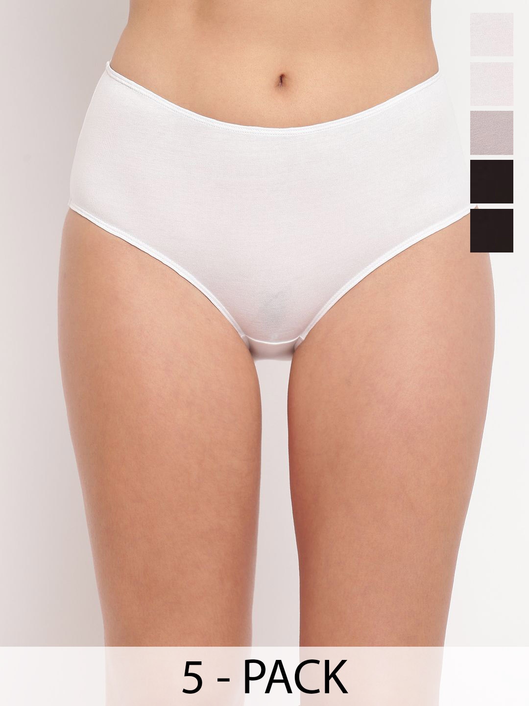 

La Intimo Women Pack of 5 Cotton Hipster Briefs, Black