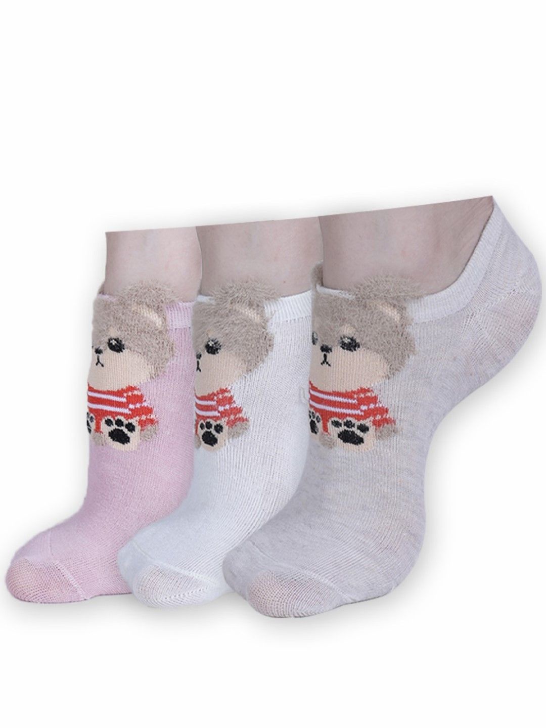 

Dollar Women Pack Of 3 Cotton Patterned Shoe Liners, Pink