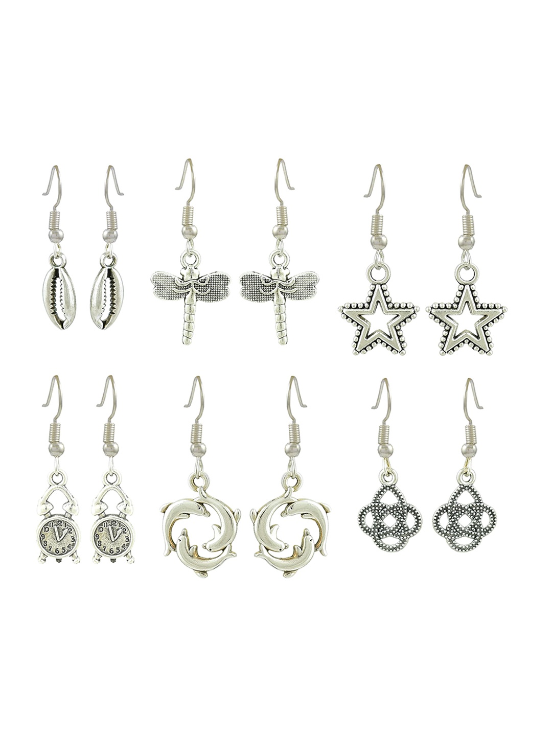 

HIGH TRENDZ Contemporary Drop Earrings, Silver