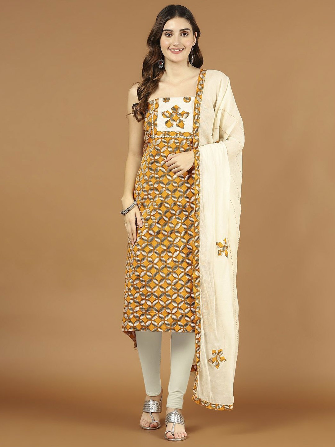 

Meena Bazaar Abstract Printed Cotton Unstitched Dress Material, Yellow