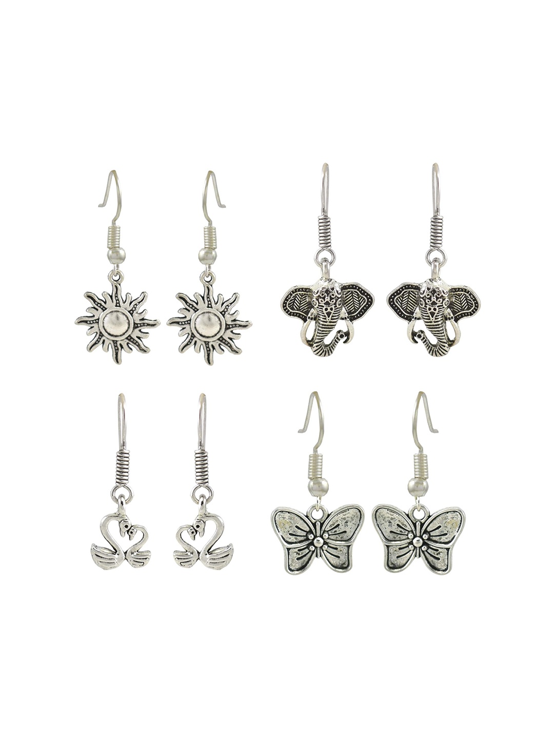 

HIGH TRENDZ Contemporary Drop Earrings, Silver