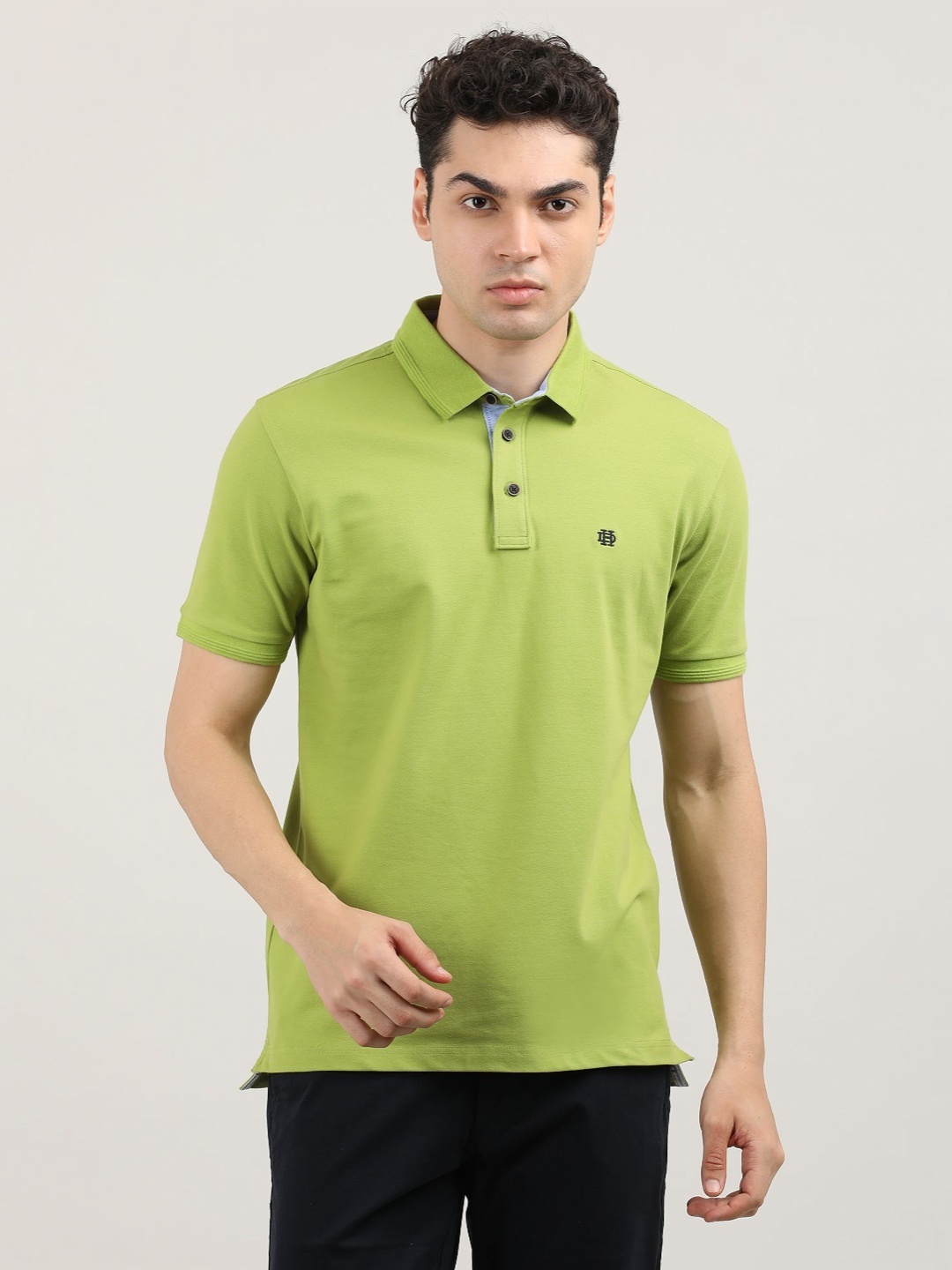 

DRAGON HILL Men Polo Collar Pockets Slim Fit T-shirt, Fluorescent green