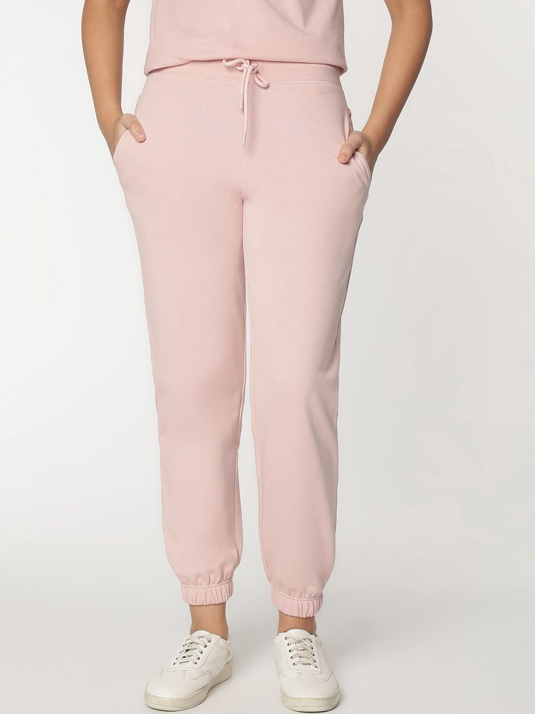 

Marks & Spencer Women Relaxed-Fit Mid-Rise Joggers, Pink