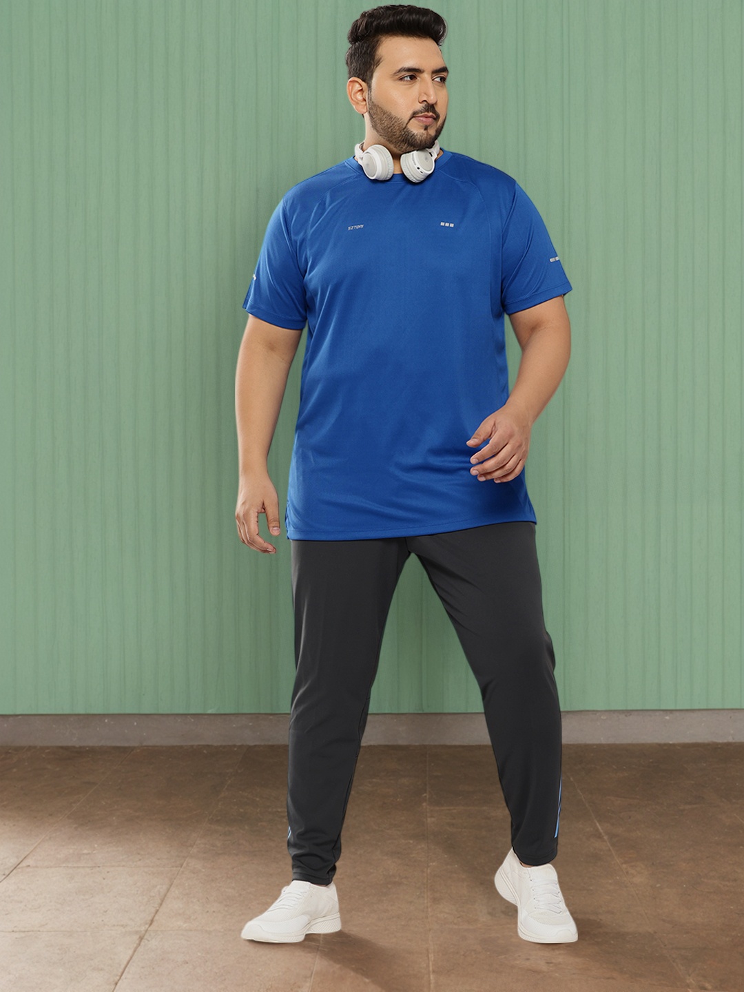 

Sztori Plus-Size Reflective Detail T-shirt, Blue