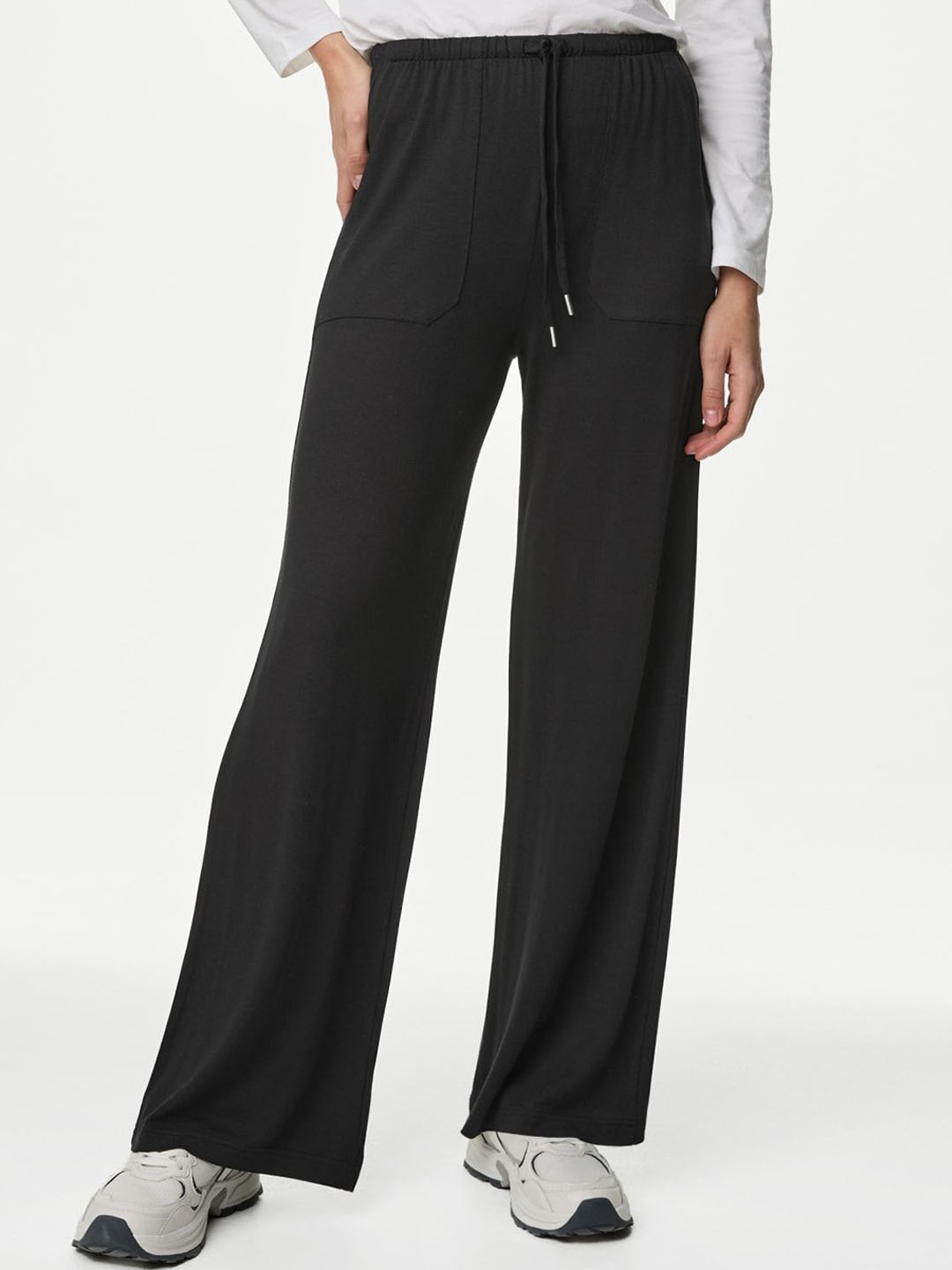 

Marks & Spencer Women High-Rise Culottes Trousers, Black