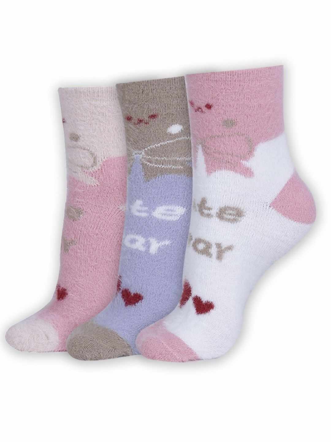 

Dollar Women Pack Of 3 Patterned Ankle Length Socks, Pink