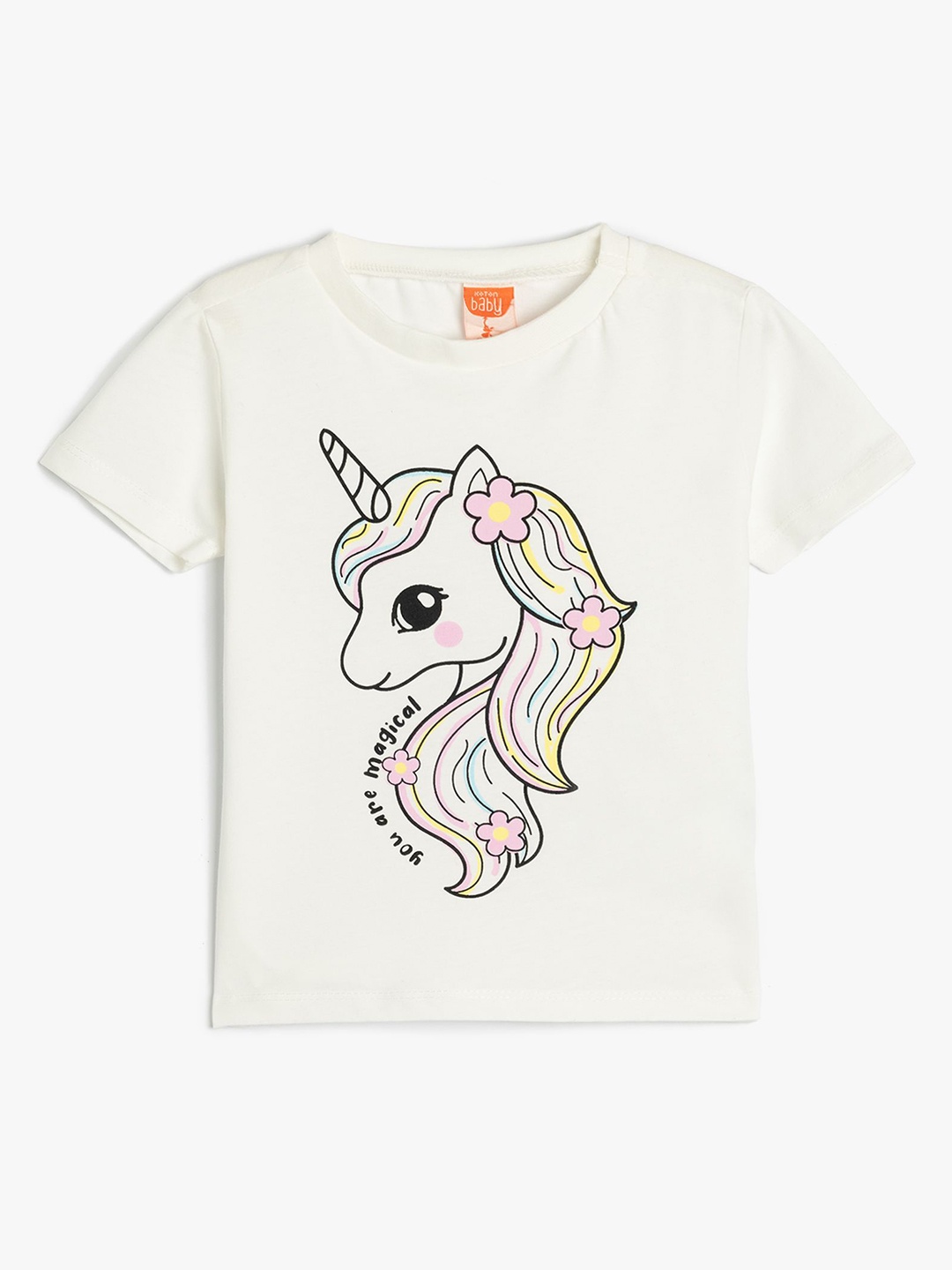 

Koton Girls Printed T-shirt, Beige