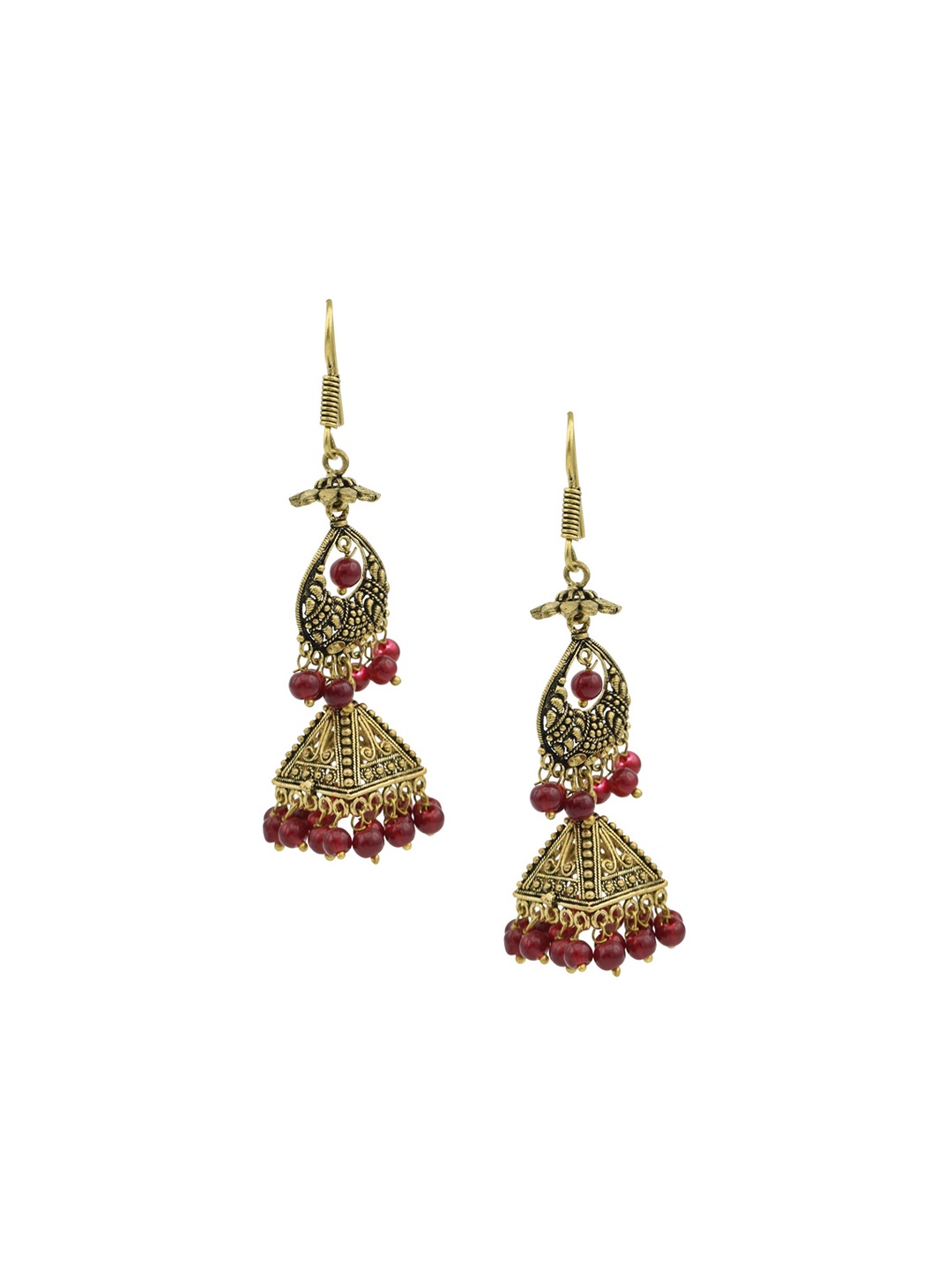 

HIGH TRENDZ Contemporary Jhumkas Earrings, Gold