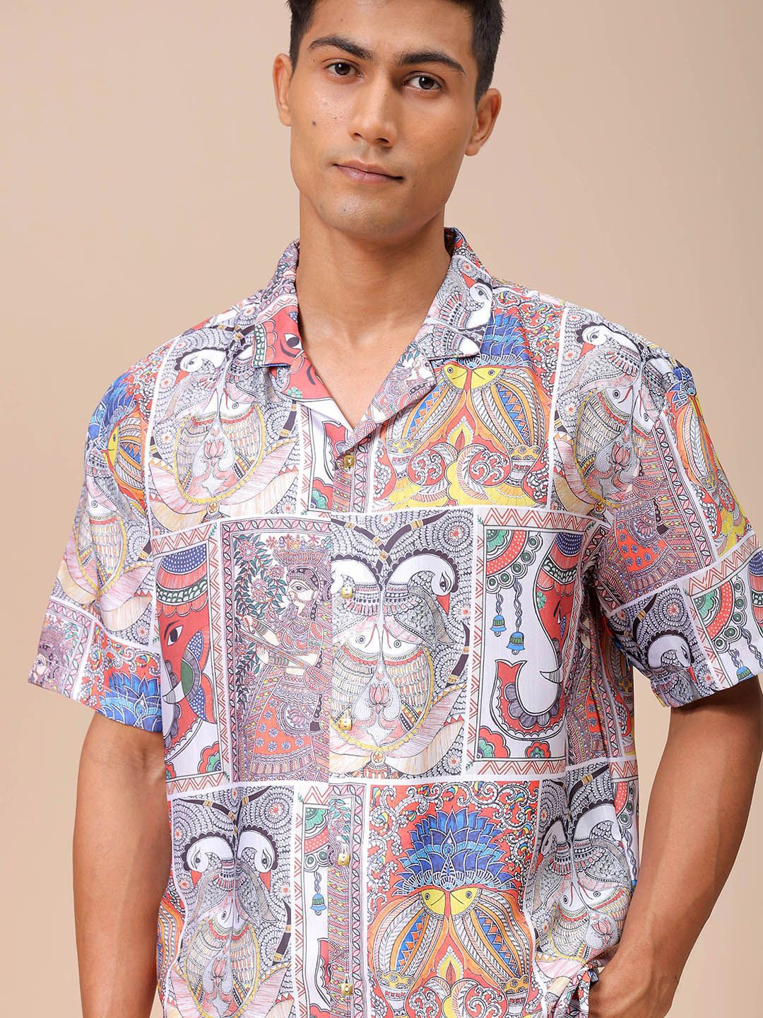 

The Indian Garage Co Men Relaxed Fit Indie Printed Resortwear Shirt, Multi