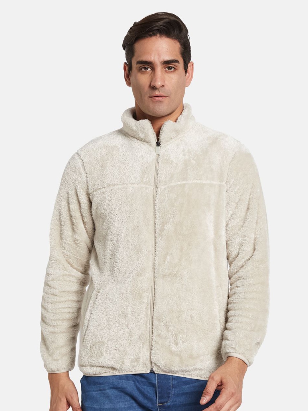 

Octave Men Front-Open Sweatshirt, Cream