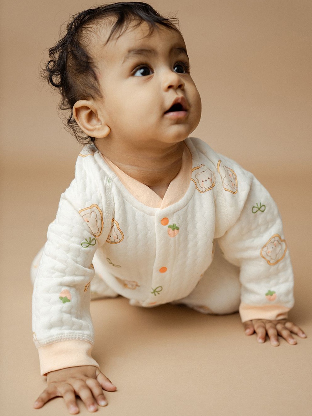 

A Toddler Thing Infants Printed Rompers, White