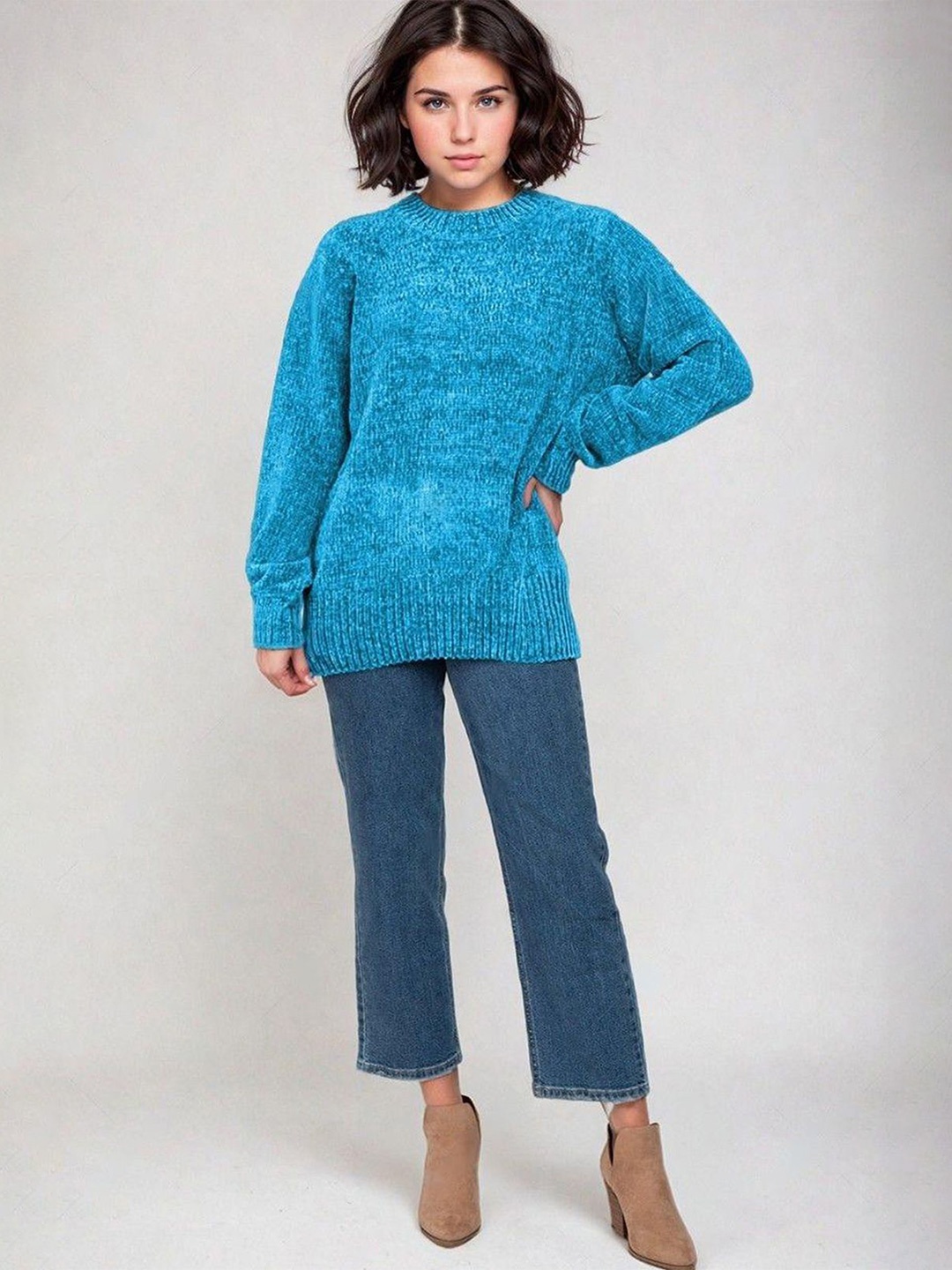 

Stylecast X Kotty Women Long Sleeves Pullover Sweater, Blue