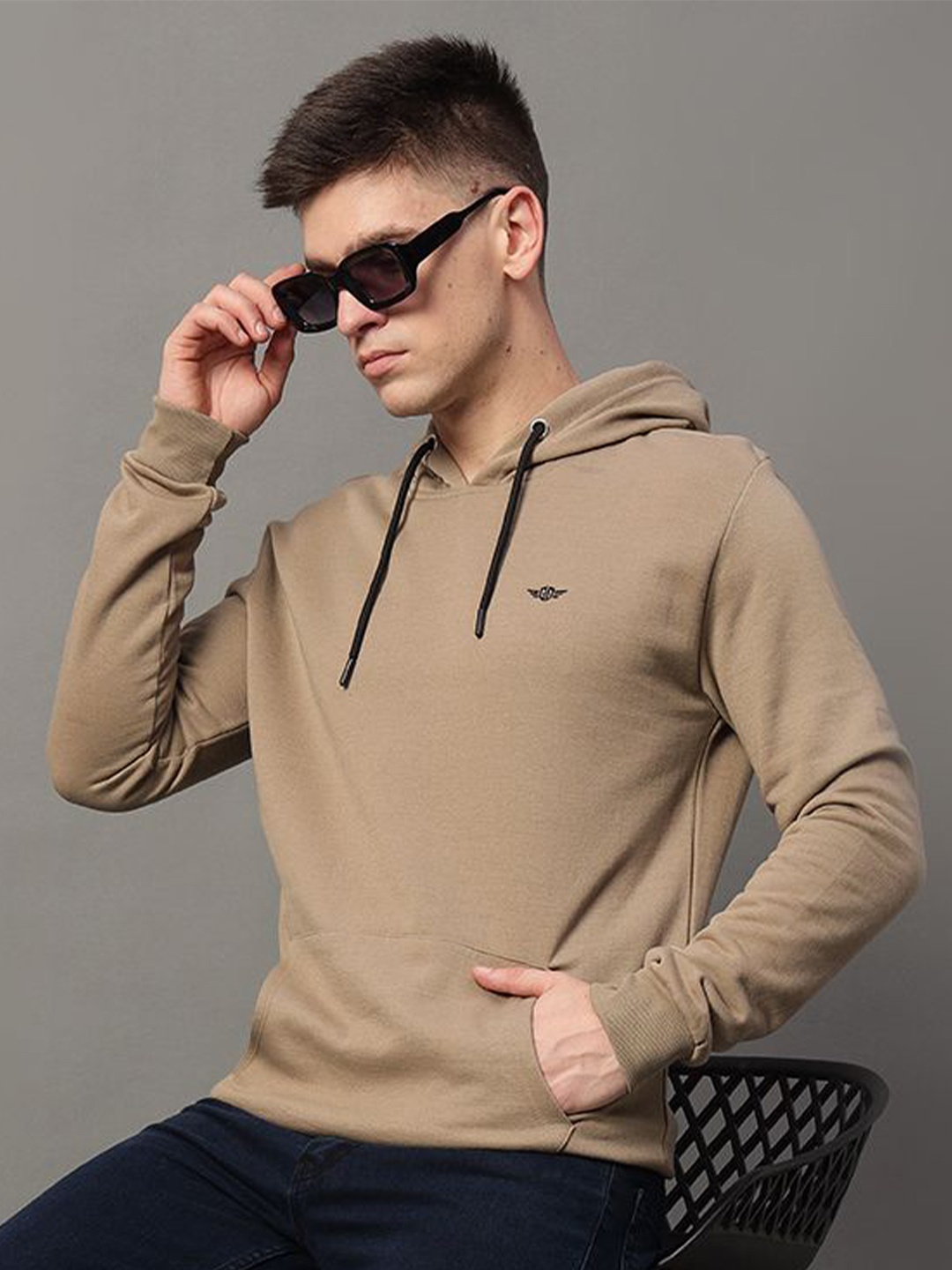 

GET GOLF Men Hooded Sweatshirt, Beige