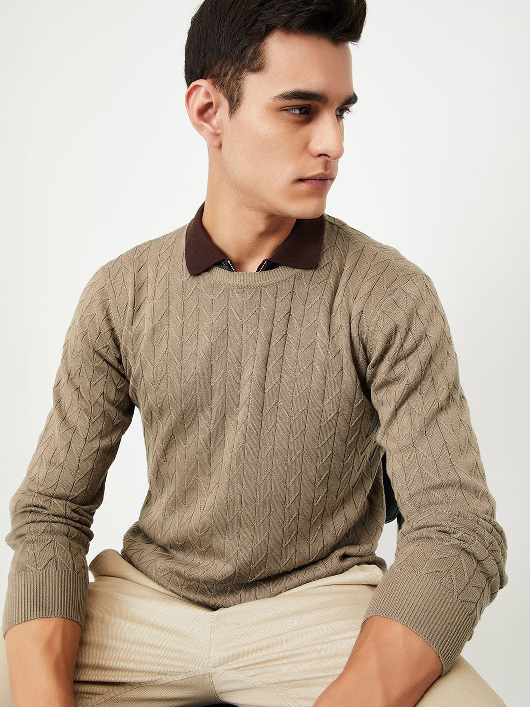 

max Men Pullover, Brown