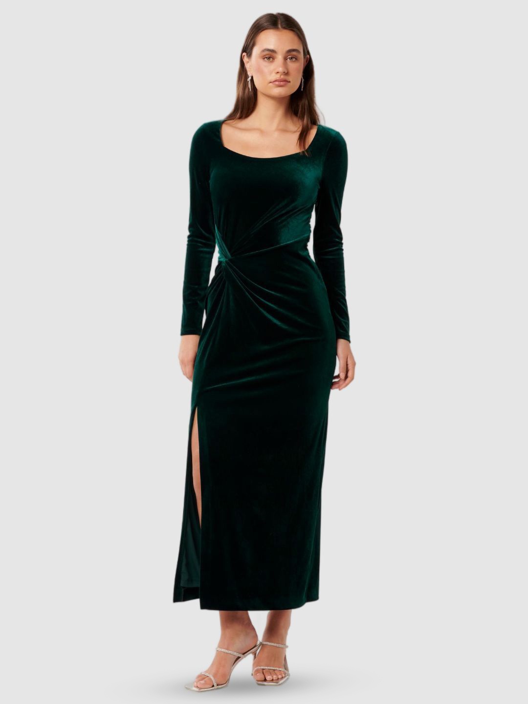 

Forever New Velvet Bodycon Maxi Dress, Green