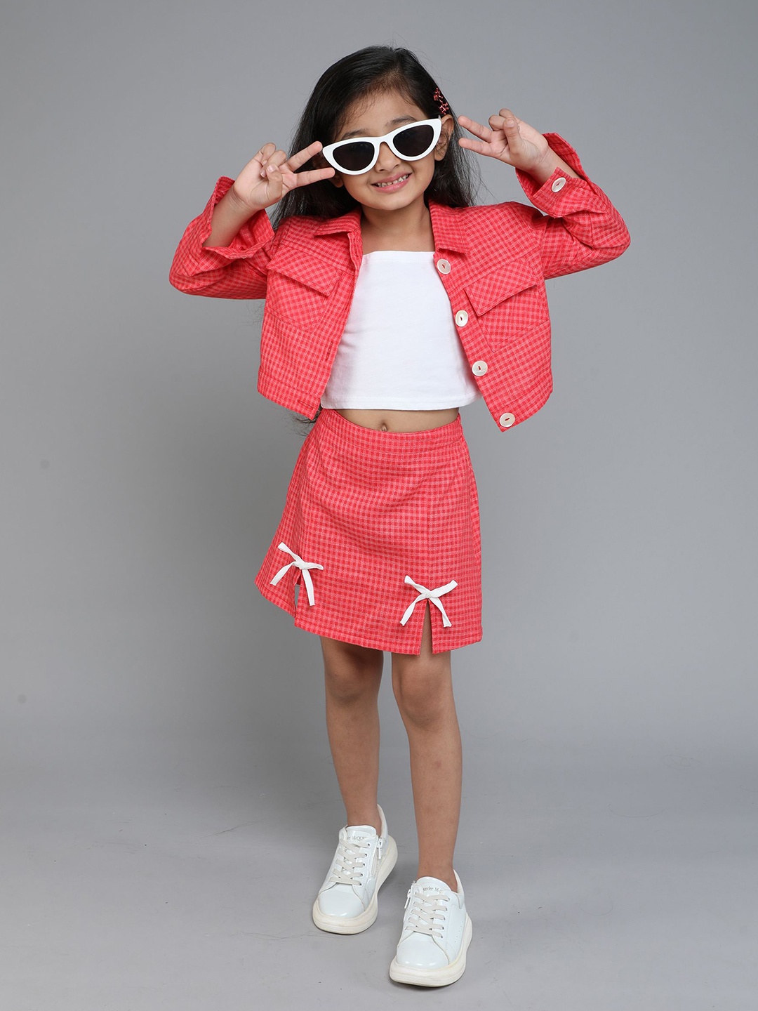 

taffykids Girls Shirt with Skirt, Red