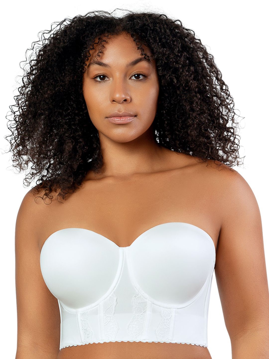 

PARFAIT Bandeau Bra Half Coverage Underwired Light Padded, White