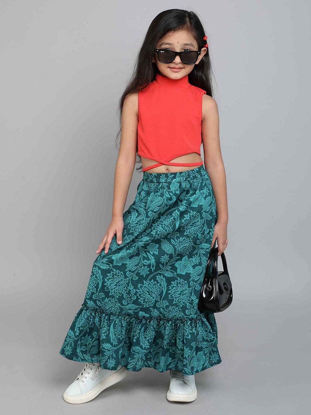 

taffykids Girls Top with Skirt, Red