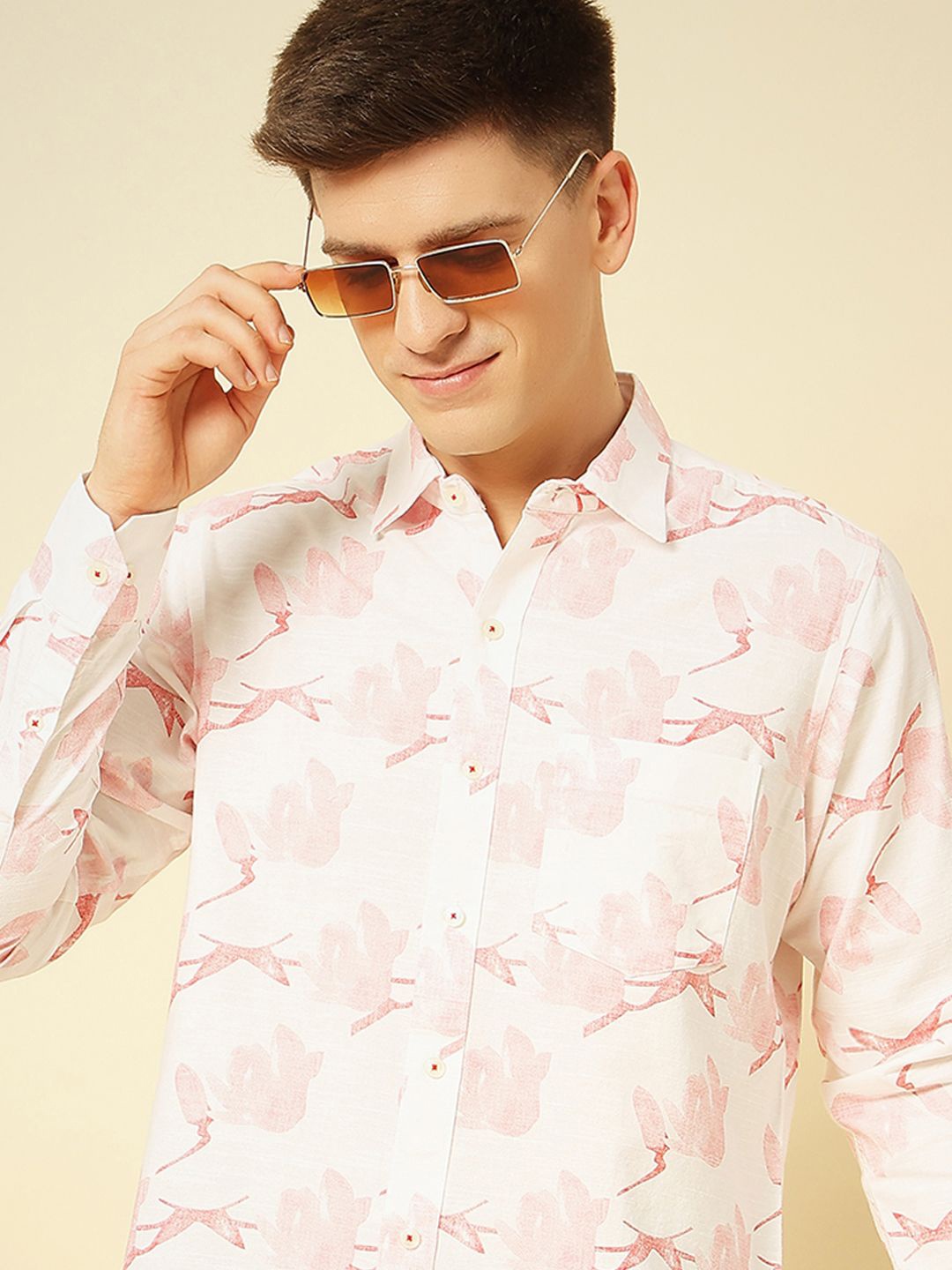 

ENSPYR Men Opaque Printed Casual Shirt, Red