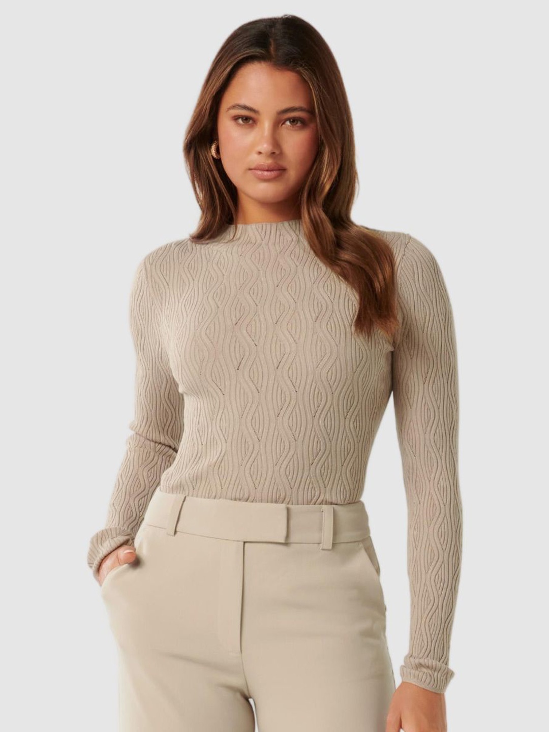 

Forever New Women Cable Knit Pullover, Cream