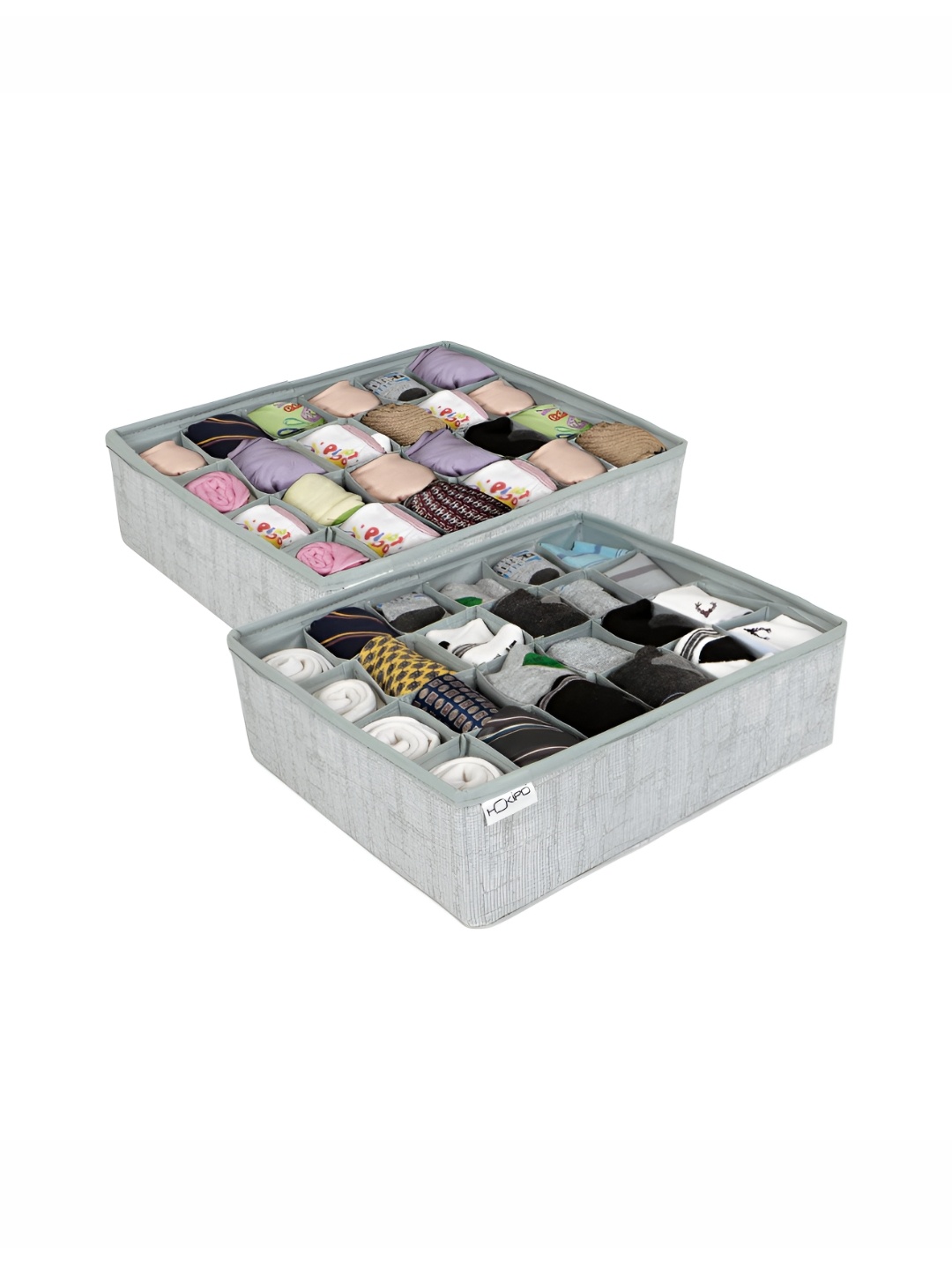 

HOKIPO Grey & White 2 Pieces Multi-Utility Organisers