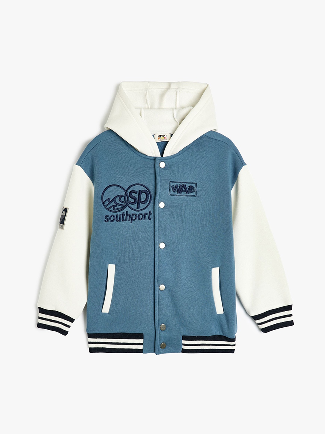 

Koton Boys Bomber with Patchwork Jacket, Blue