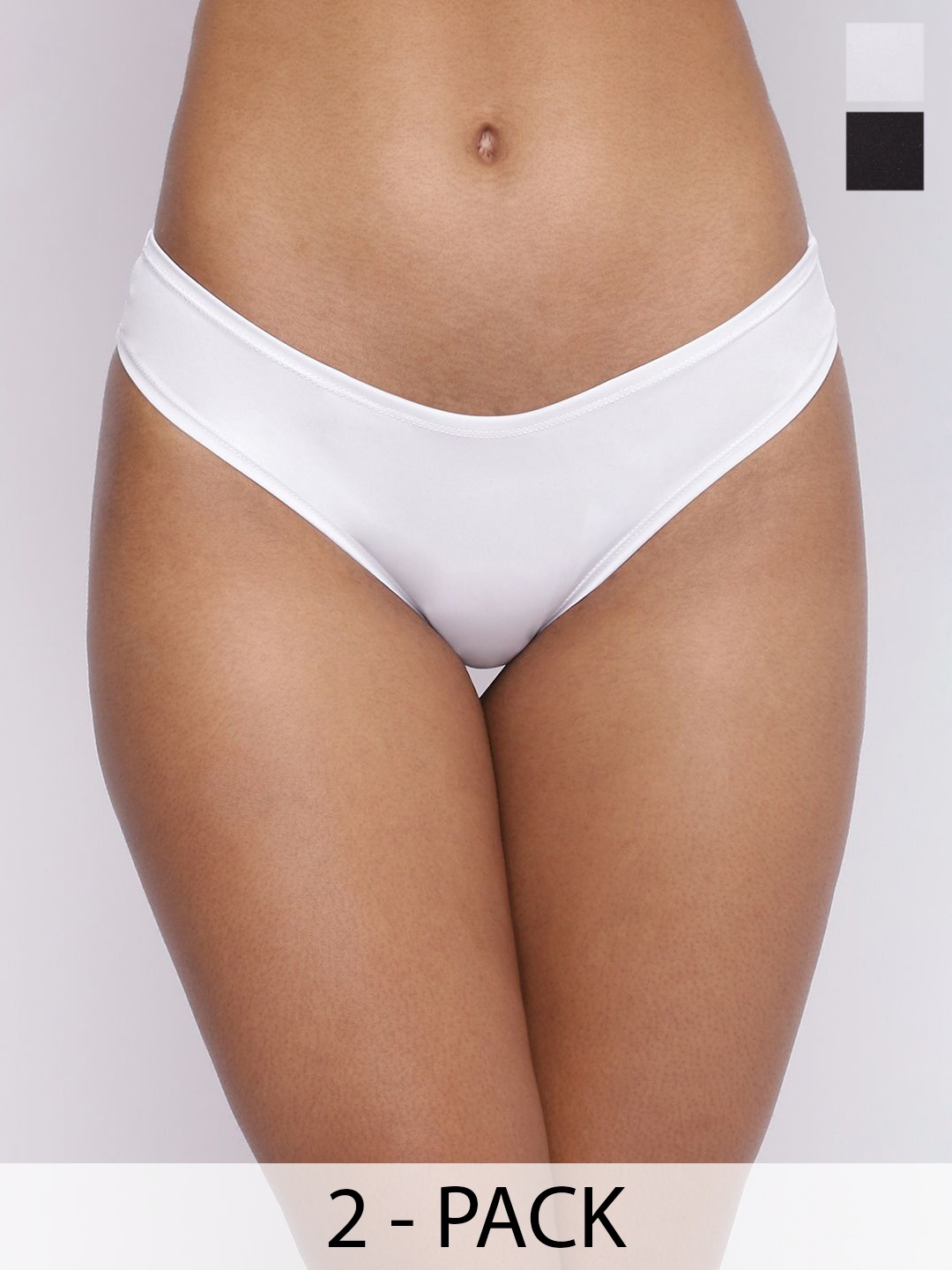 

La Intimo Women Pack Of 2 Low Rise Semi Seamless Briefs LIPSS020B025, Black