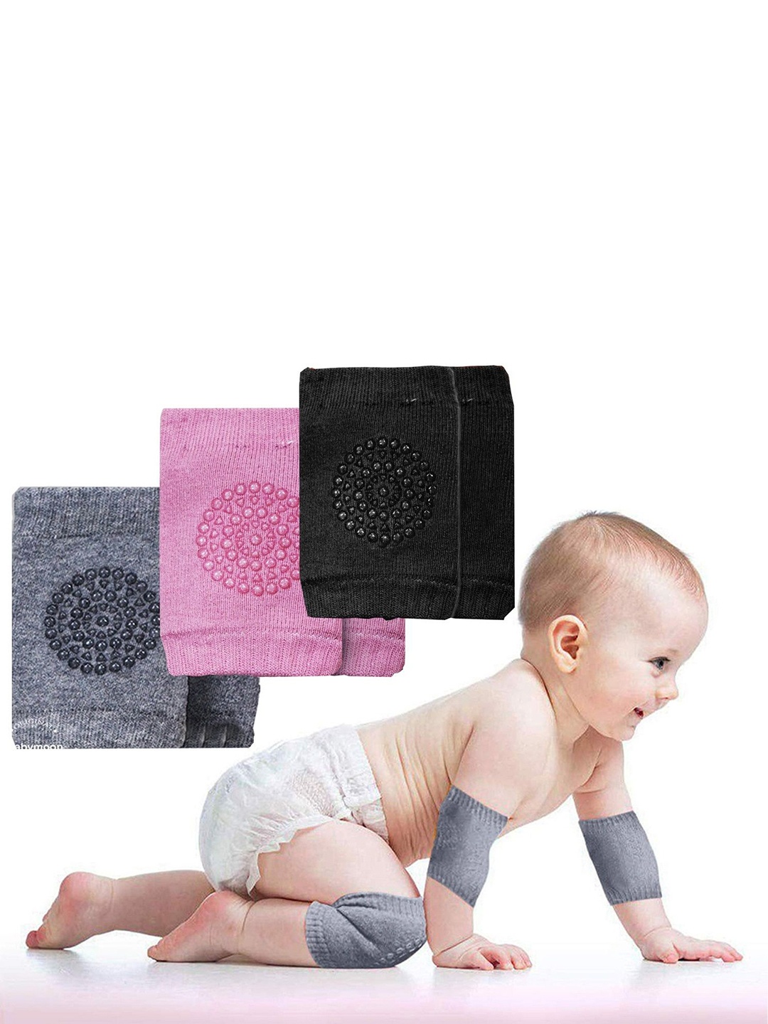 

Babymoon Kids Set of 3 Crawling Knee Pads, Pink