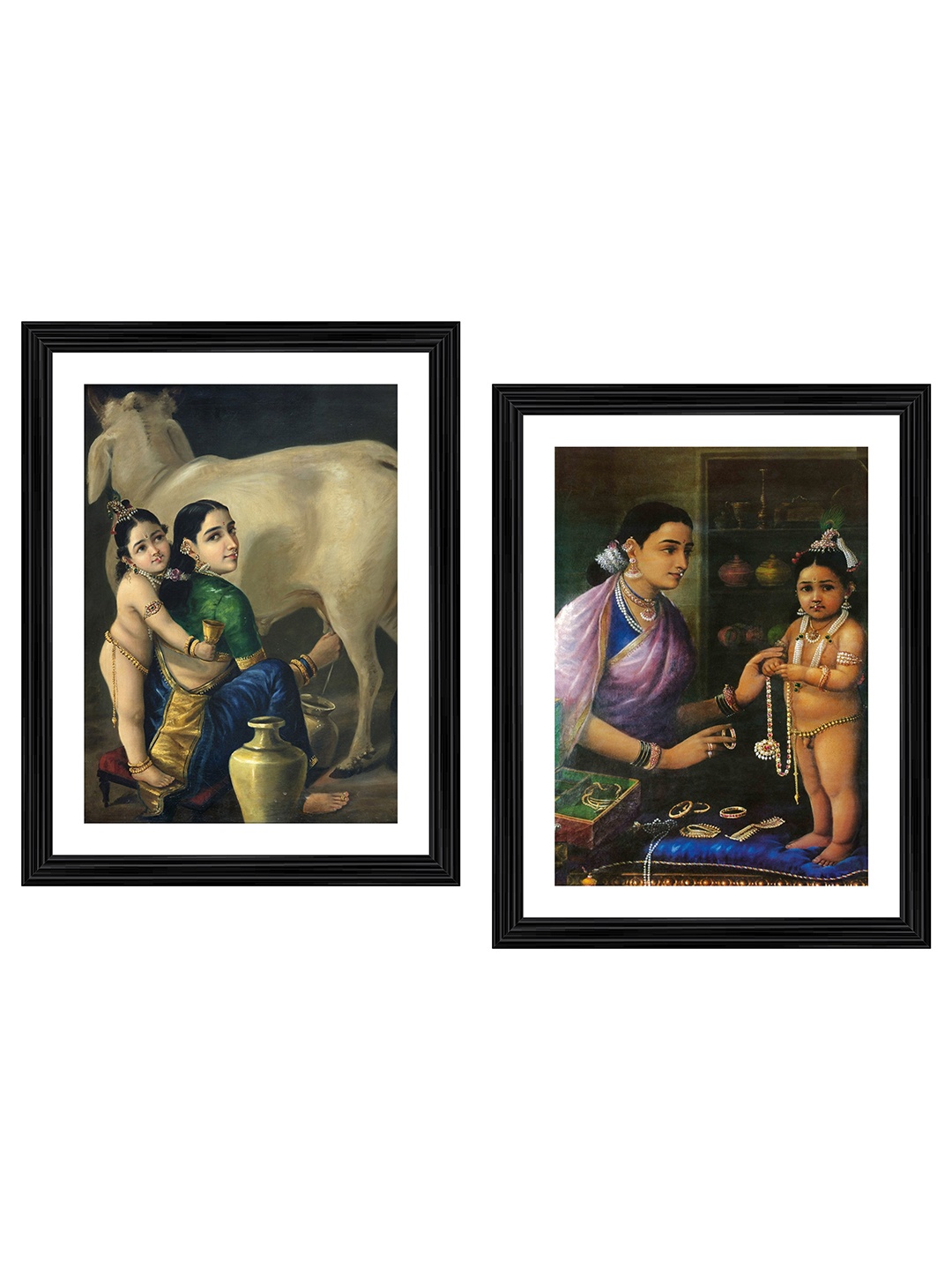 

Adventures India Black & Nude Coloured 2 Piece Wooden Wall Painting