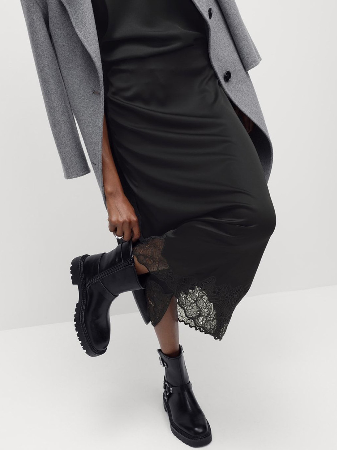 

Marks & Spencer Lace Midaxi Slip Skirt, Black