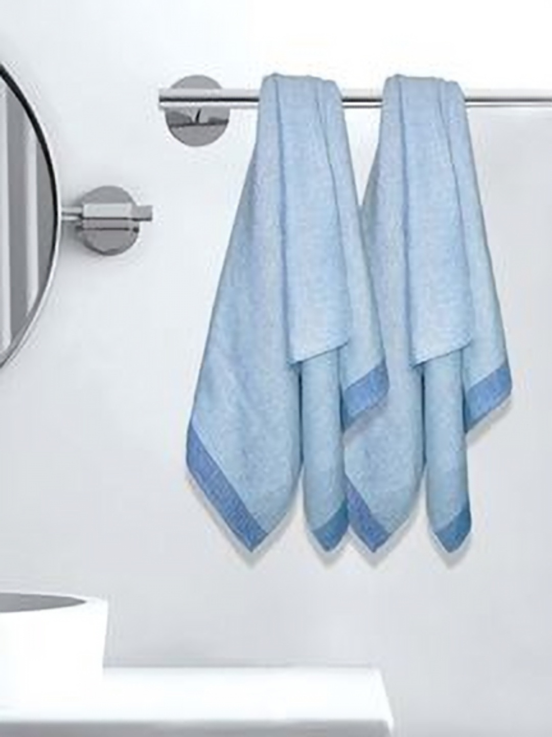 

Athom Living Astar Blue 2 Pieces Striped Printed Cotton 210 GSM Bath Towels