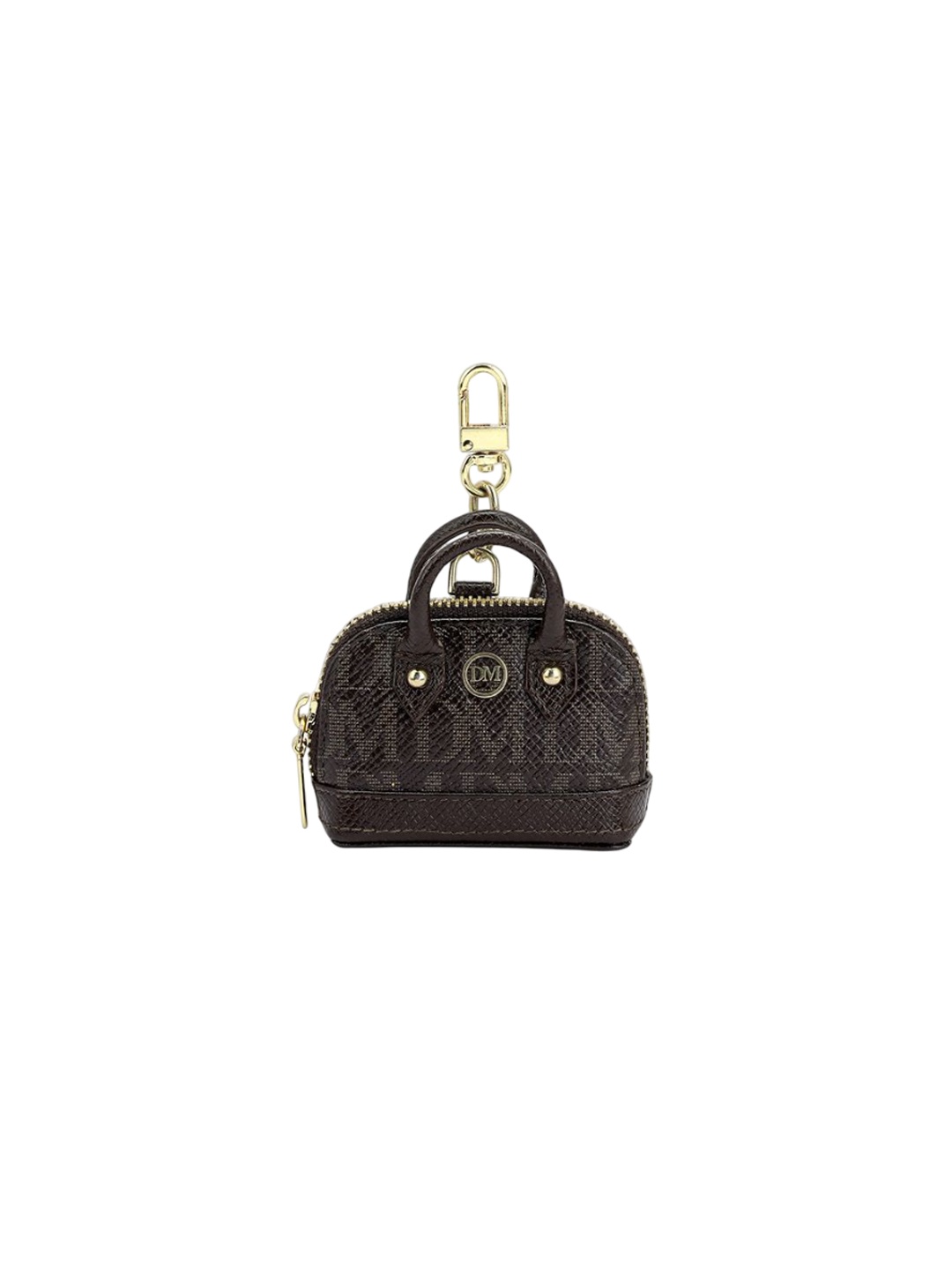

Da Milano Textured Genuine Leather Key Chain, Brown