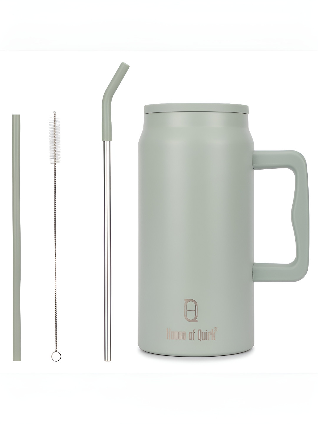 

HOUSE OF QUIRK 1500 Ml Single Stainless Steel Double Wall Vacuum Water Bottle With Straw, Grey