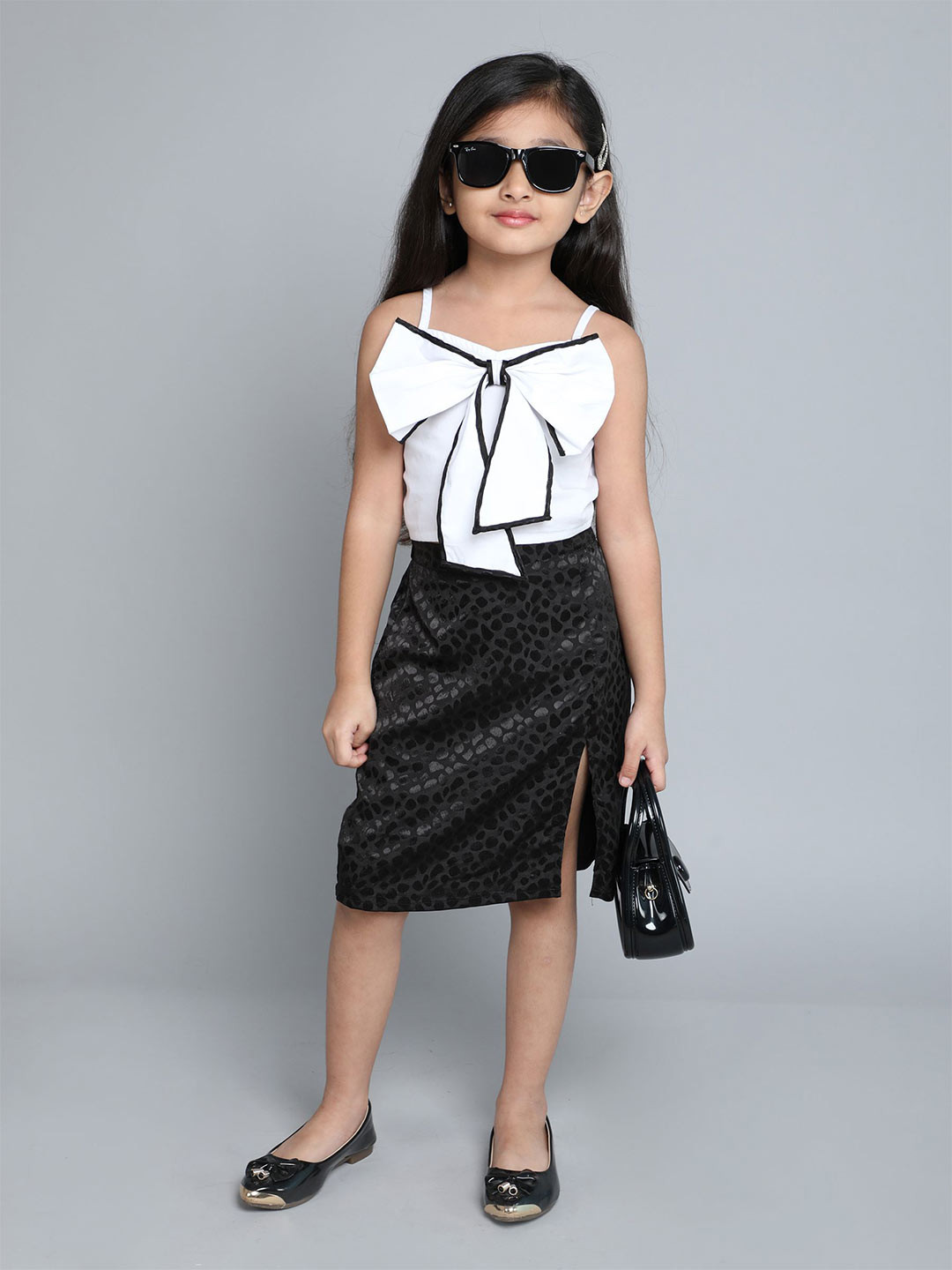 

taffykids Girls Top with Skirt, White