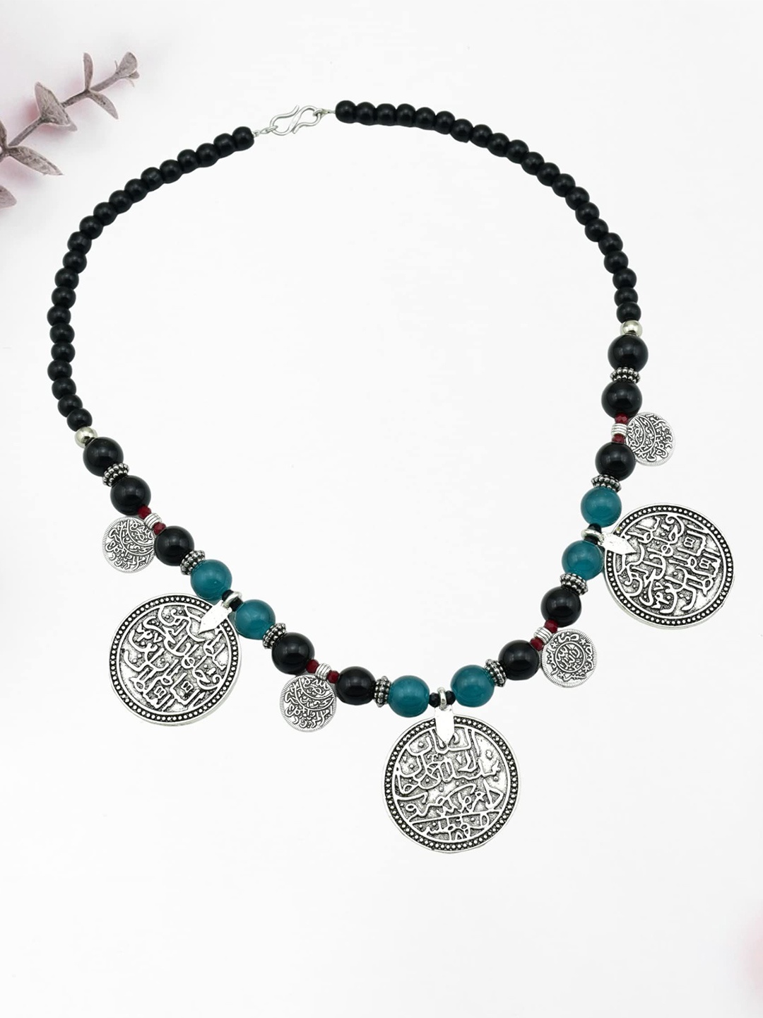 

HIGH TRENDZ Brass Silver-Plated Handcrafted Necklace