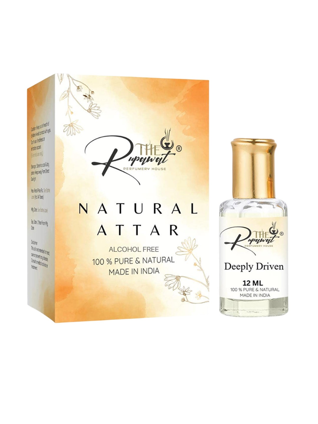 

THE RUPAWAT Perfumery House Deeply Driven 100% Pure & Natural Alcohol Free Attar - 12 ml, Transparent