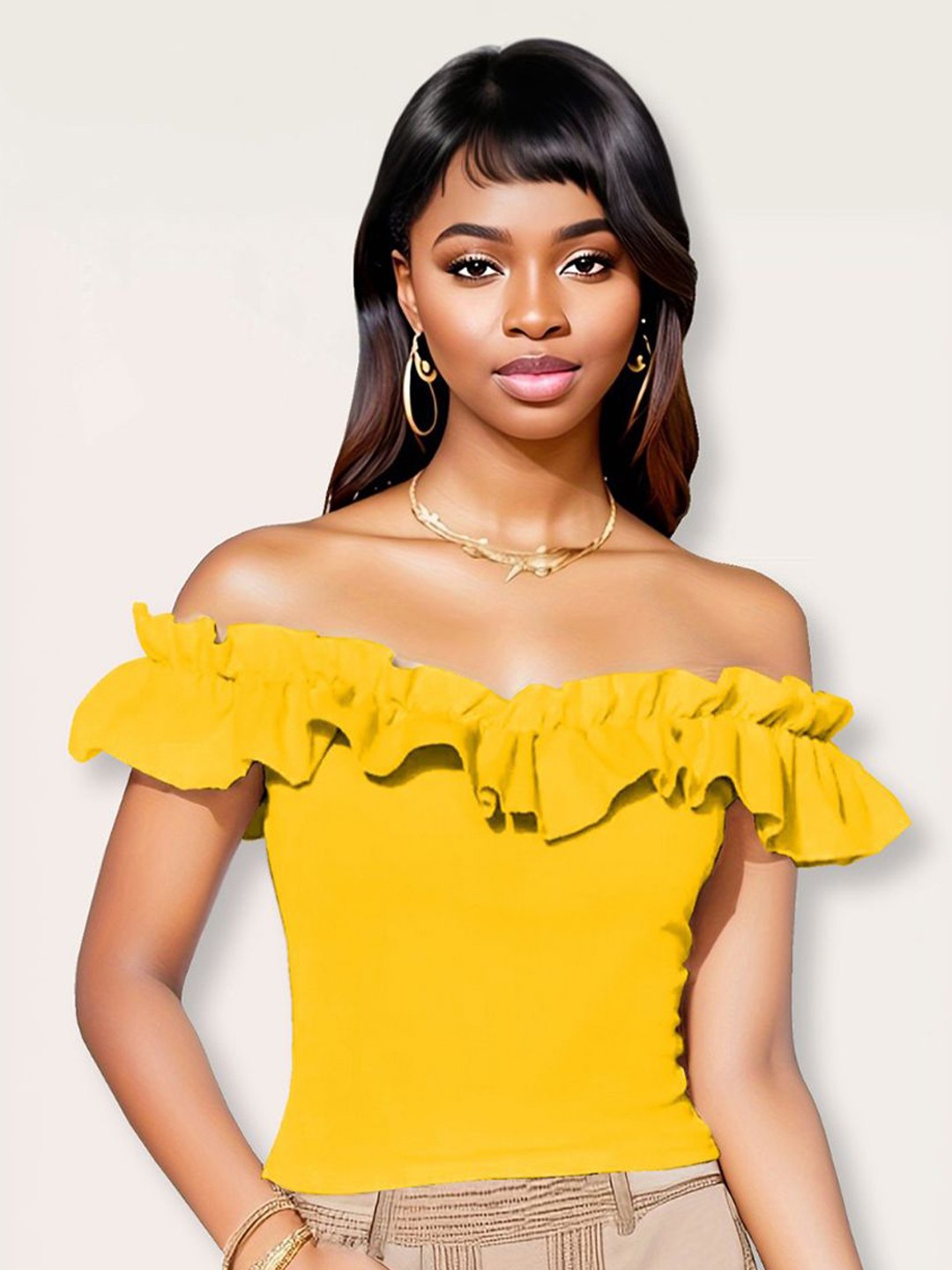 

StyleCast Cold-Shoulder Top, Yellow