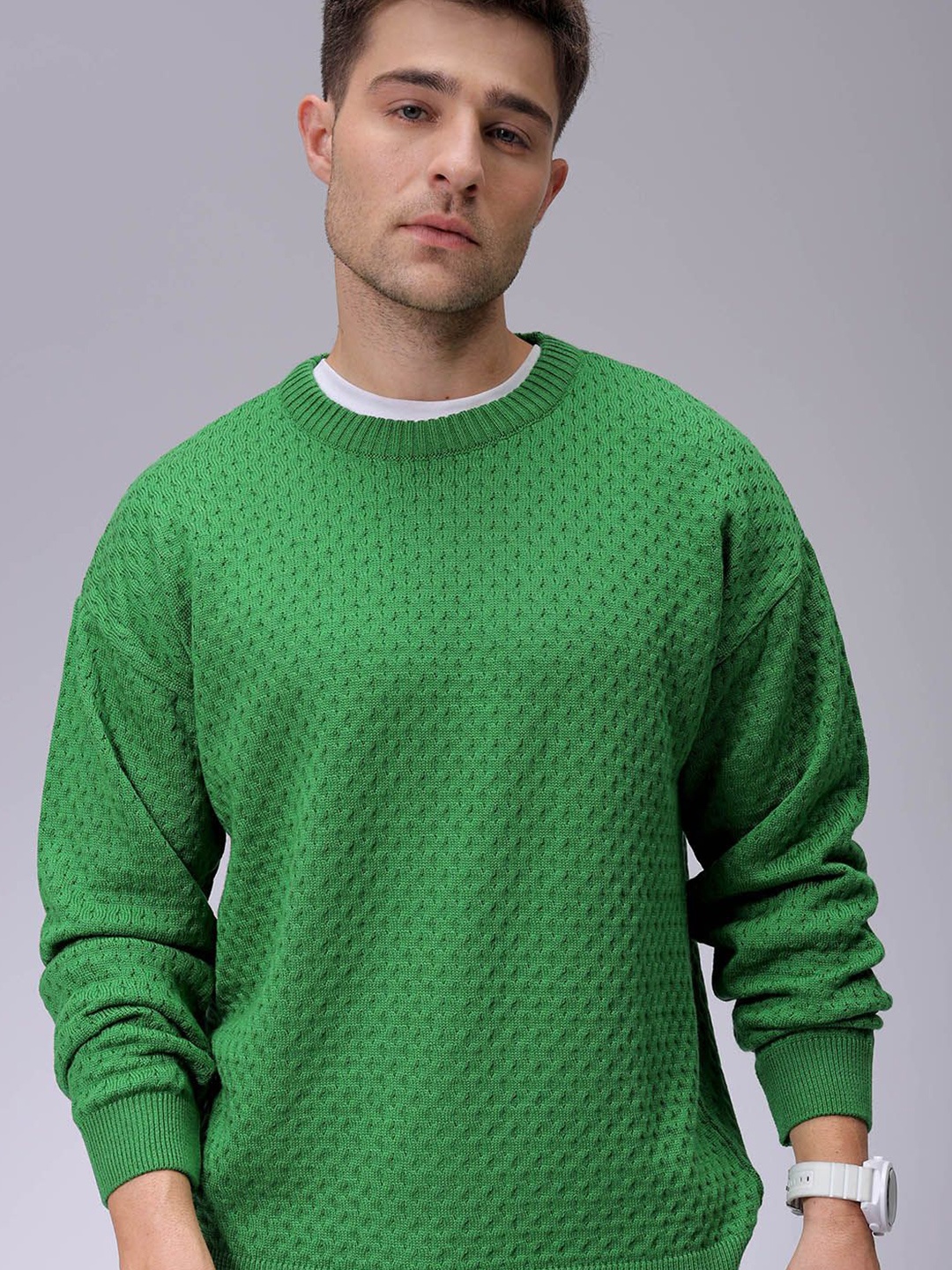 

The Indian Garage Co Men Longline Pullover, Green