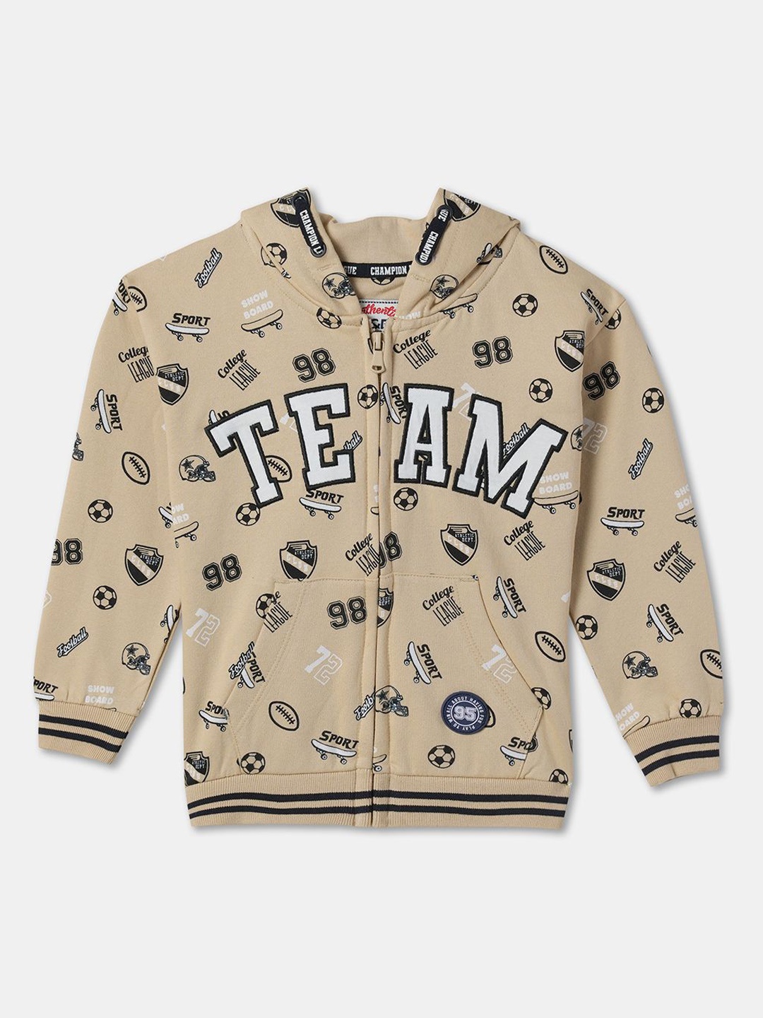 

R&B Boys Bomber with Patchwork Jacket, Beige