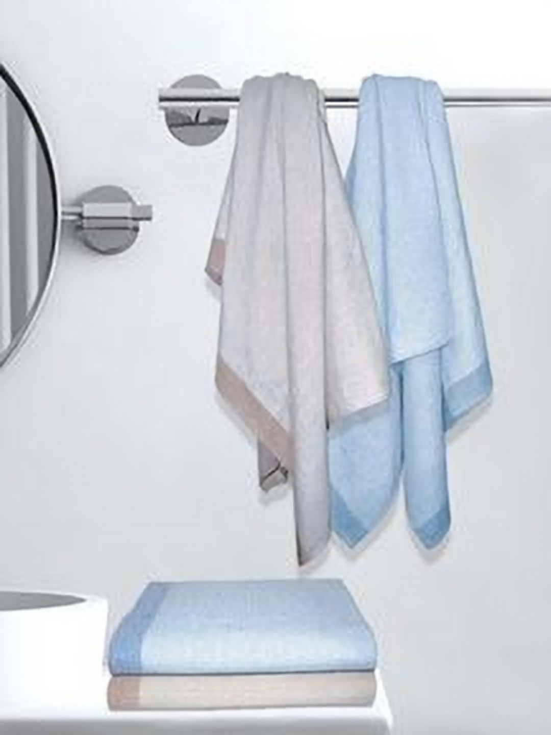 

Athom Living Blue & Maroon 4 Pieces Printed Cotton 210 GSM Bath Towel