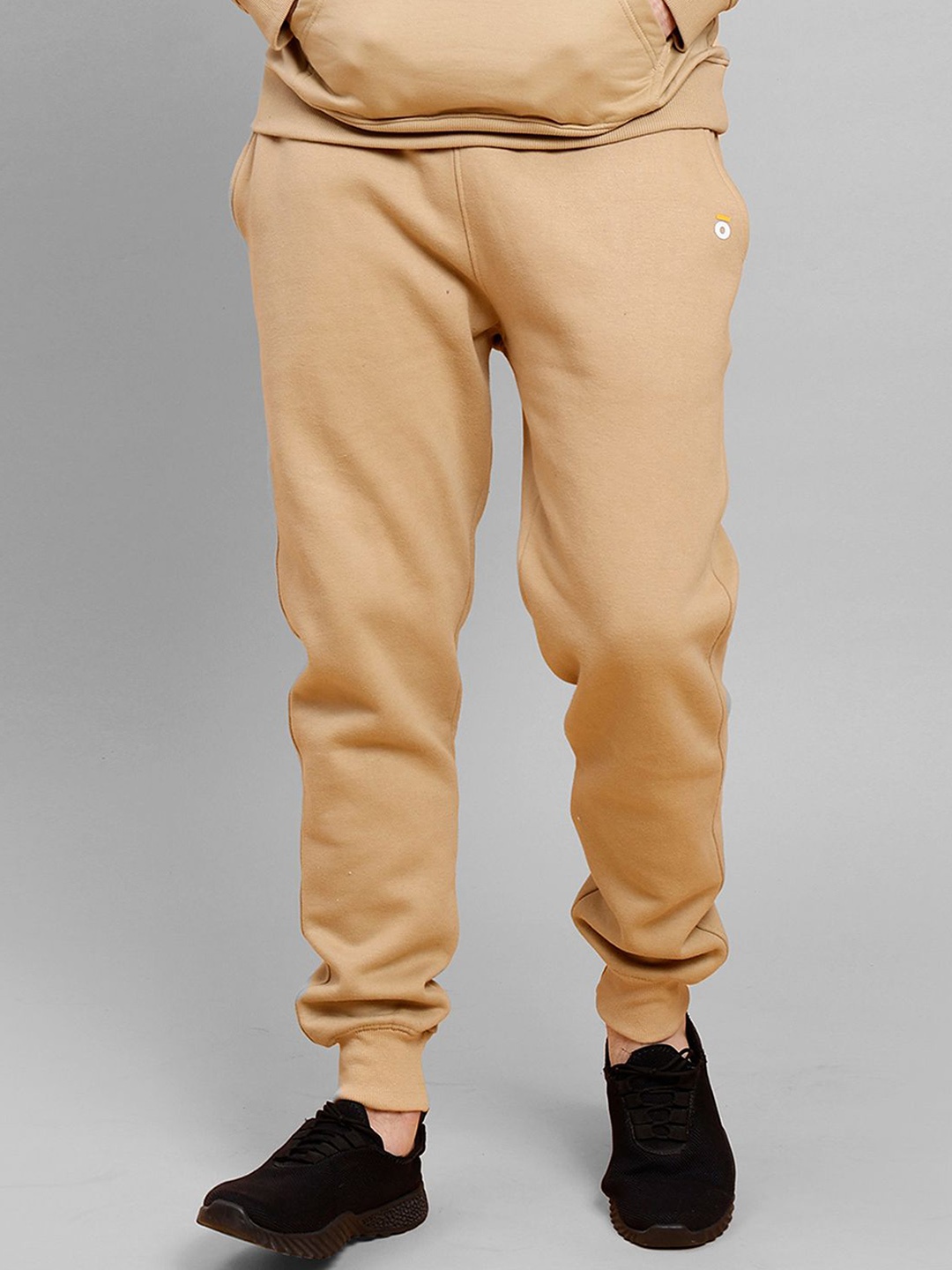 

PEPLOS Men Regular Fit Mid Rise Cotton Joggers, Beige
