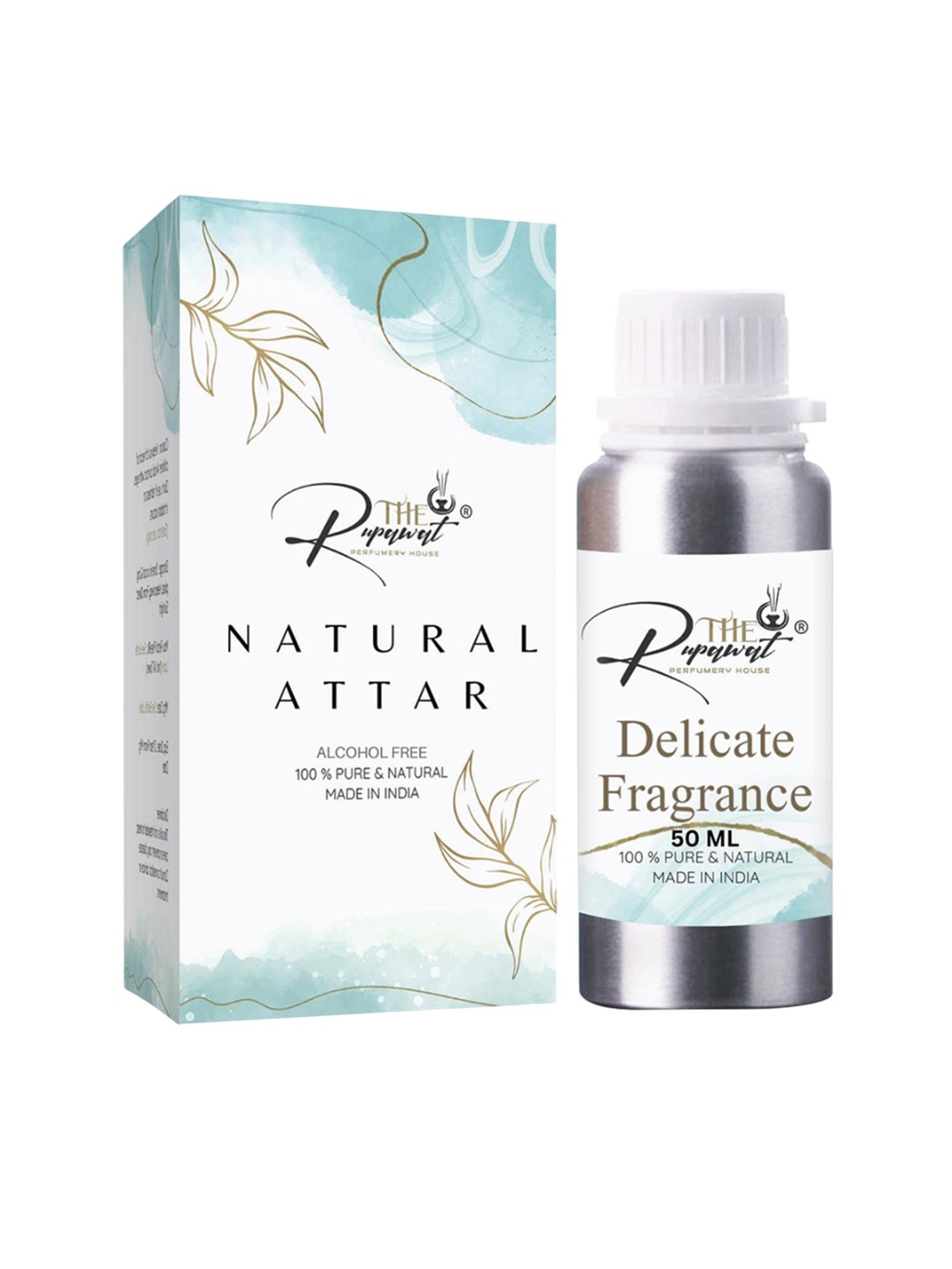

THE RUPAWAT Perfumery House Delicate Fragrance 100% Natural & Pure Alcohol Free Attar-50ml, Transparent