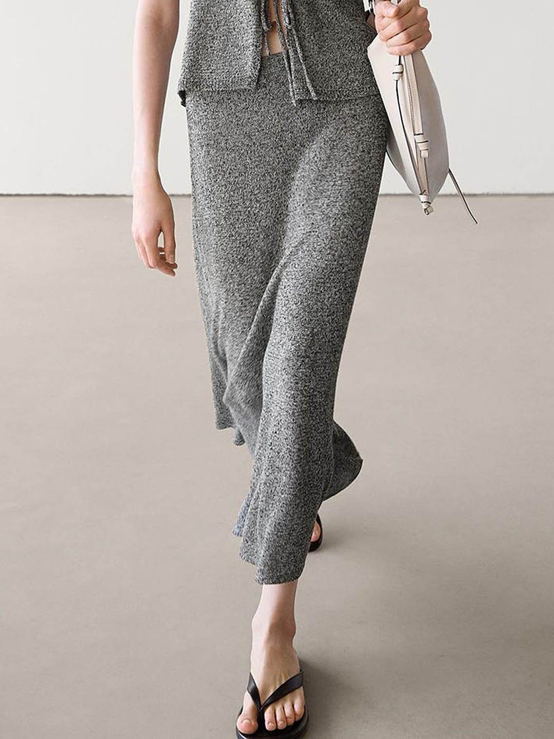 

LULU & SKY Women A-Line Midi Skirt, Grey